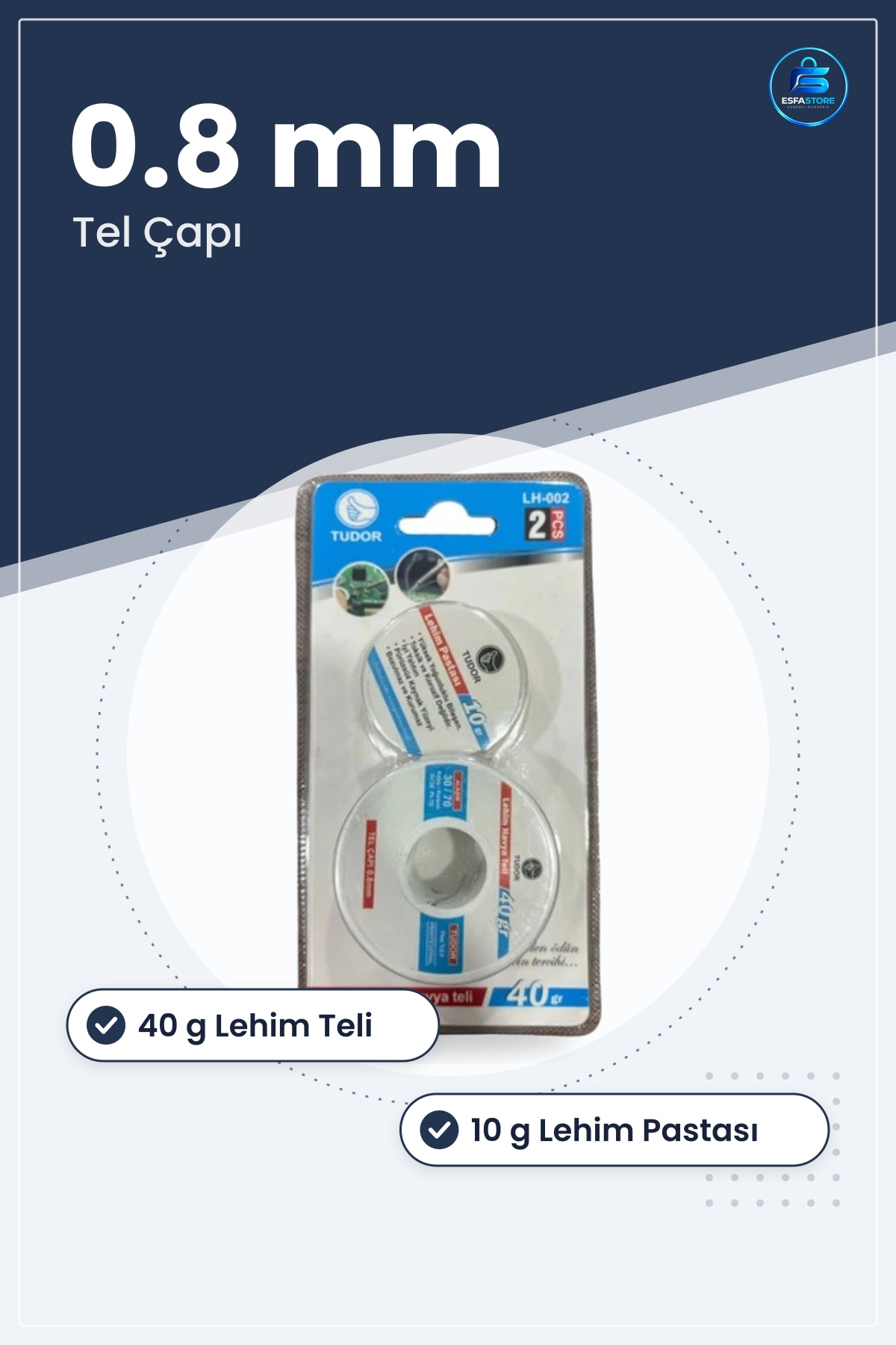 Lehim Teli Pastalı Set 40 gr Tel 0.8 mm Elektronik Devre Montaj Tamir Havya Malzemesi