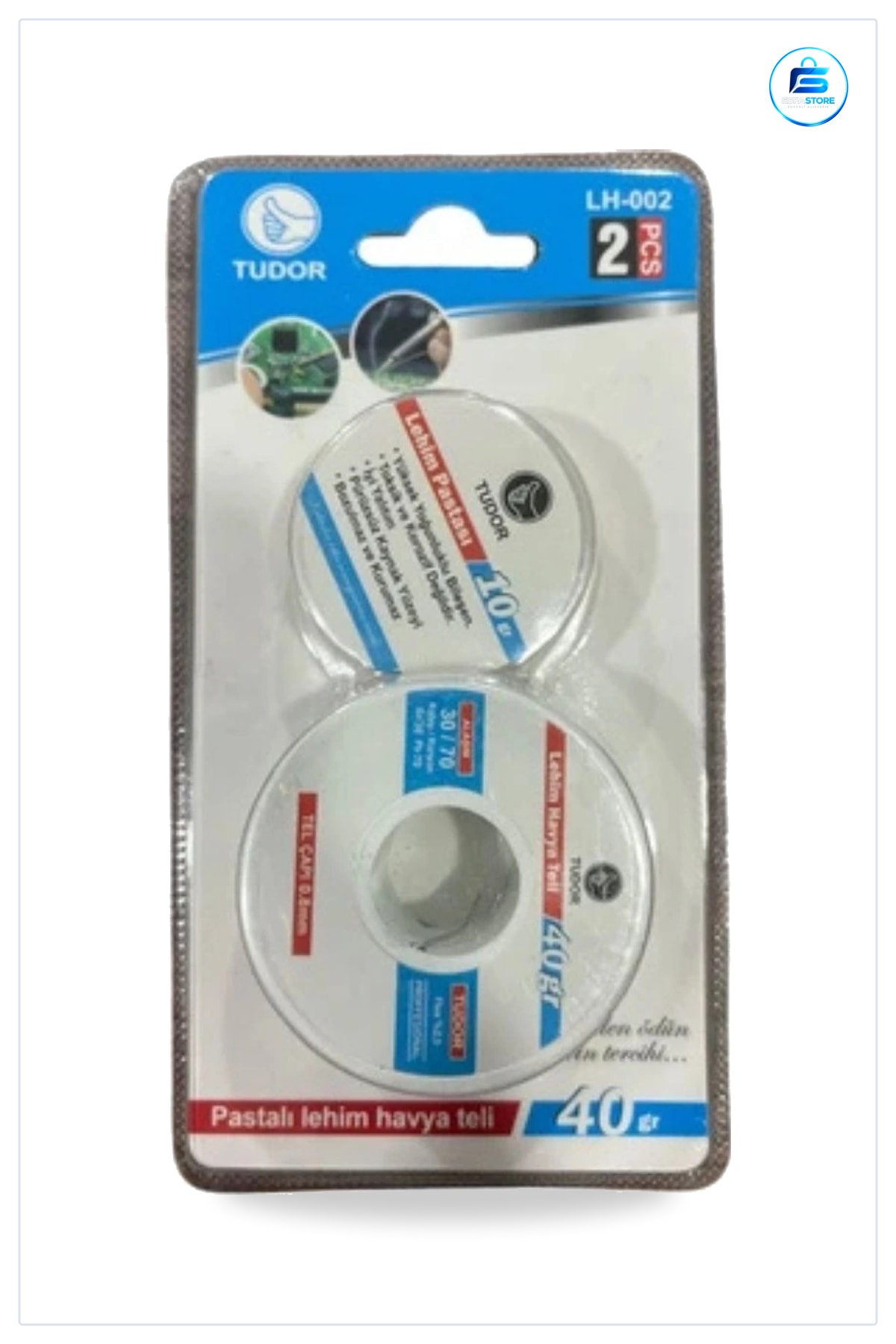Lehim Teli Pastalı Set 40 gr Tel 0.8 mm Elektronik Devre Montaj Tamir Havya Malzemesi