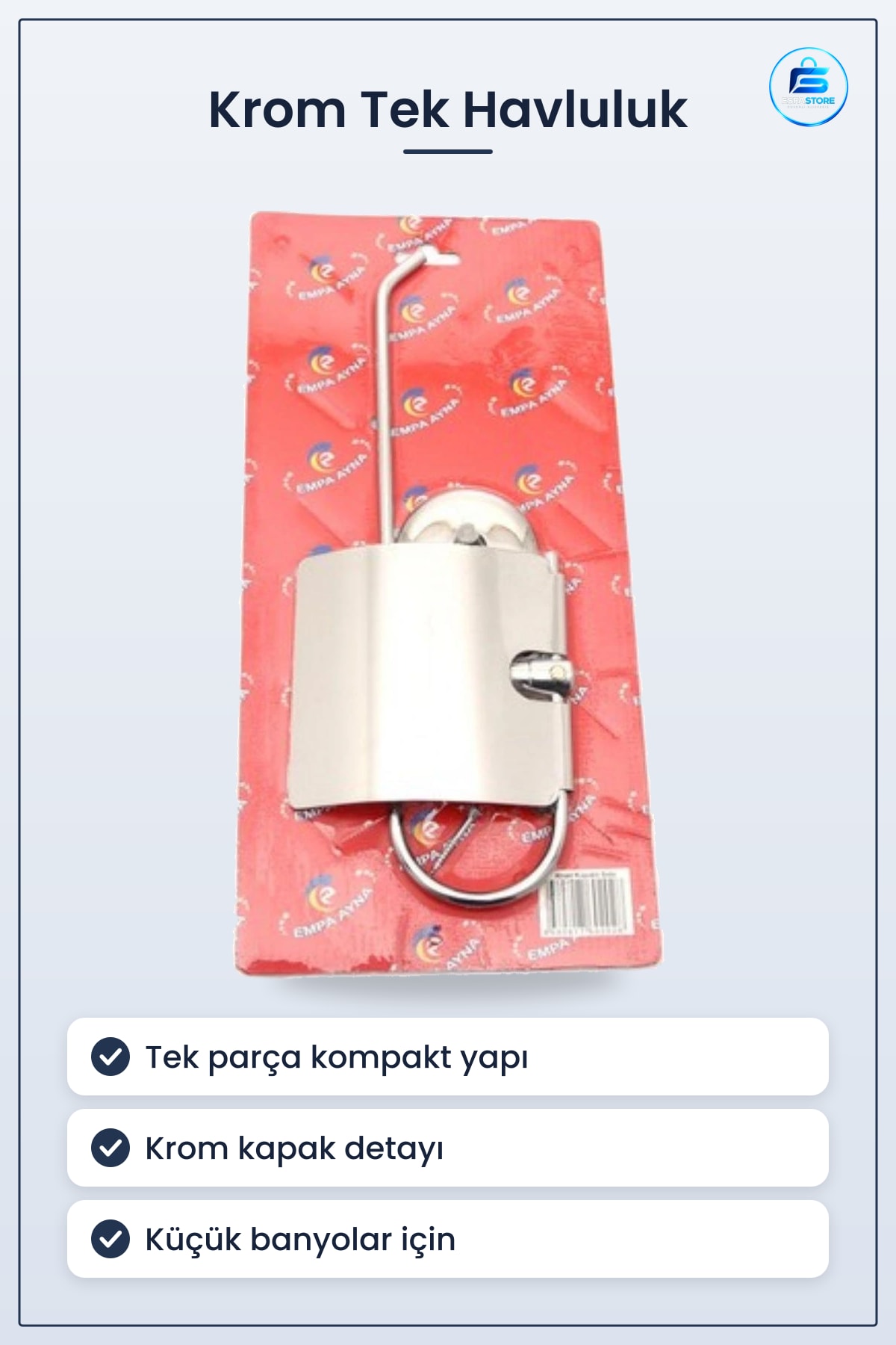Krom Kapaklı Tek Parça Solo Havluluk Banyo Düzenleyici Küçük Banyolar İçin Havlu Tutucu