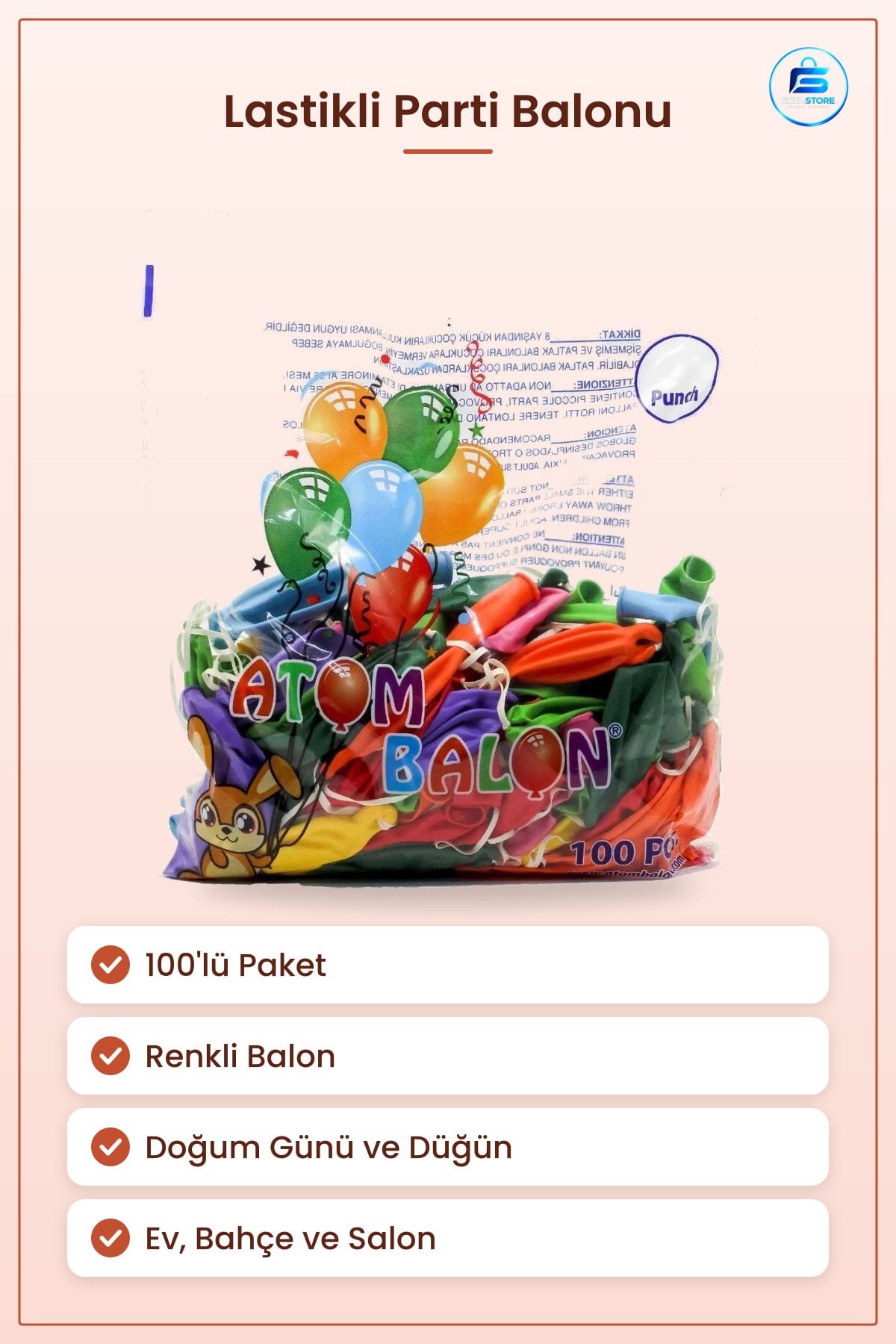 Lastikli Balon 100'lü Renkli Parti Balonu Doğum Günü Düğün Organizasyon Süsleme Malzemesi