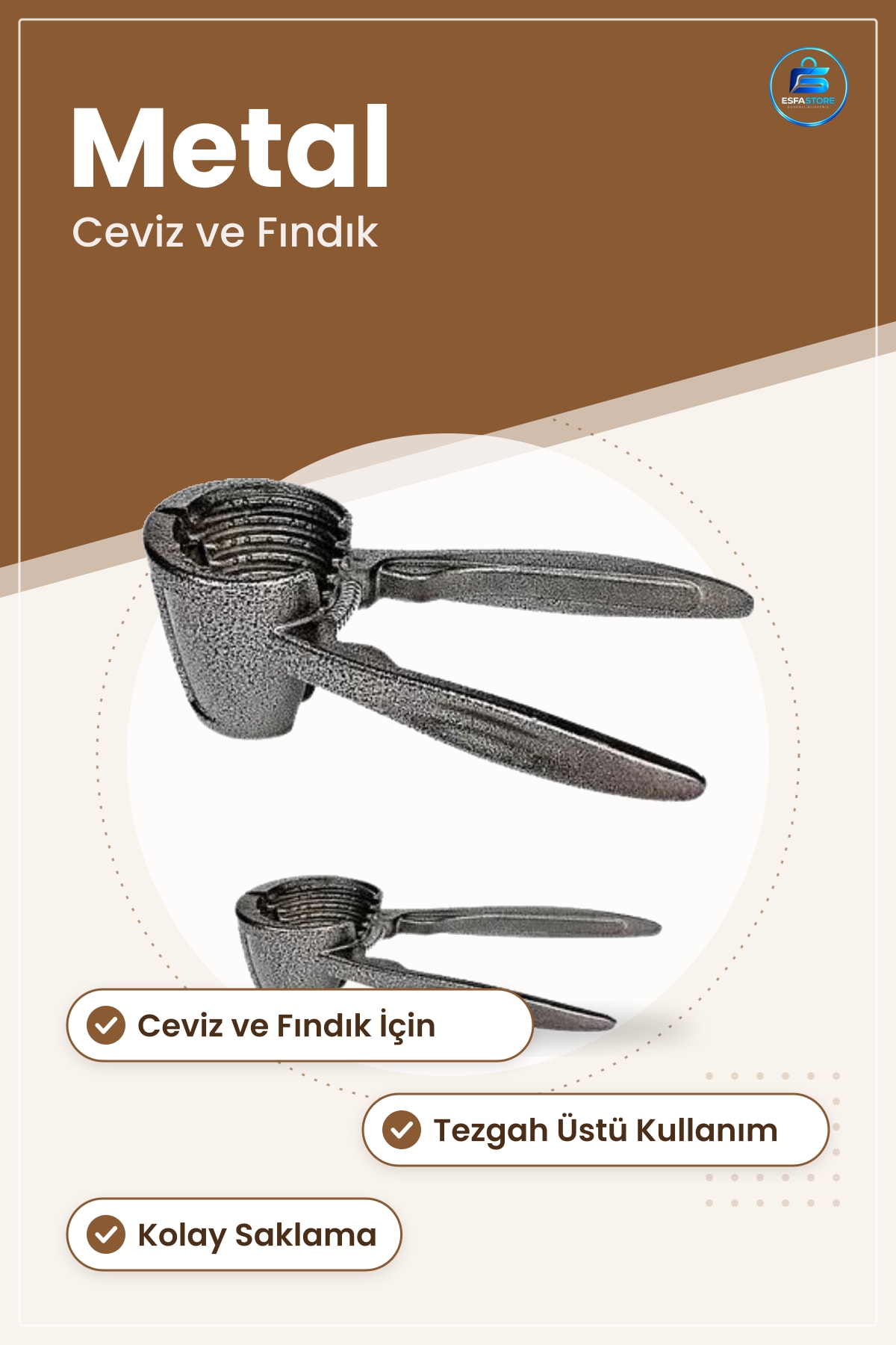 Ceviz Kıracağı Dökme Metal Fındık Kırma Aparatı Mutfak Yemek Hazırlık Kırıcı Tezgah Üstü