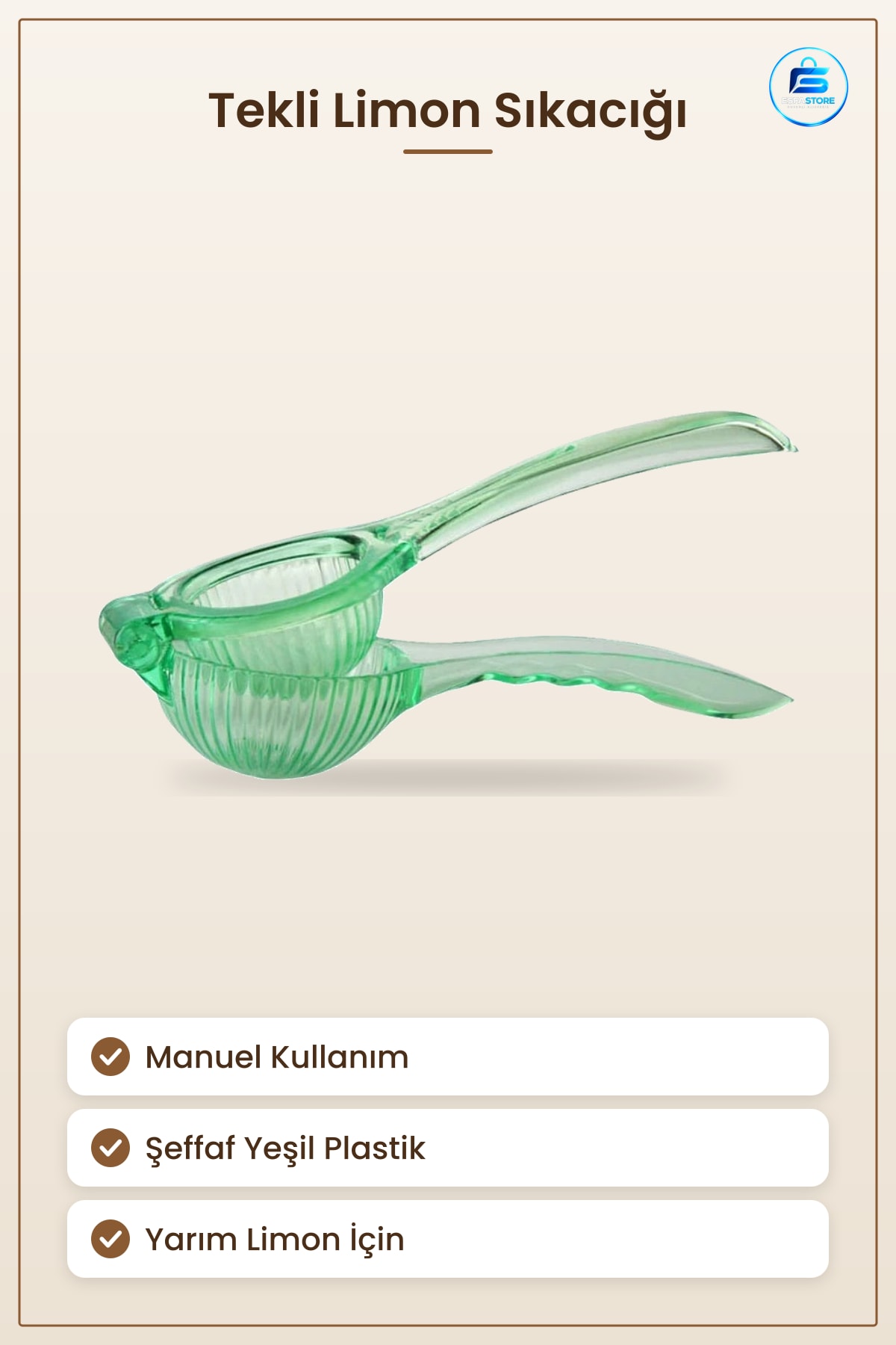 Limon Sıkacağı Tekli Pratik Manuel Plastik Taze Narenciye Suyu Elde Etme Mutfak Aracı