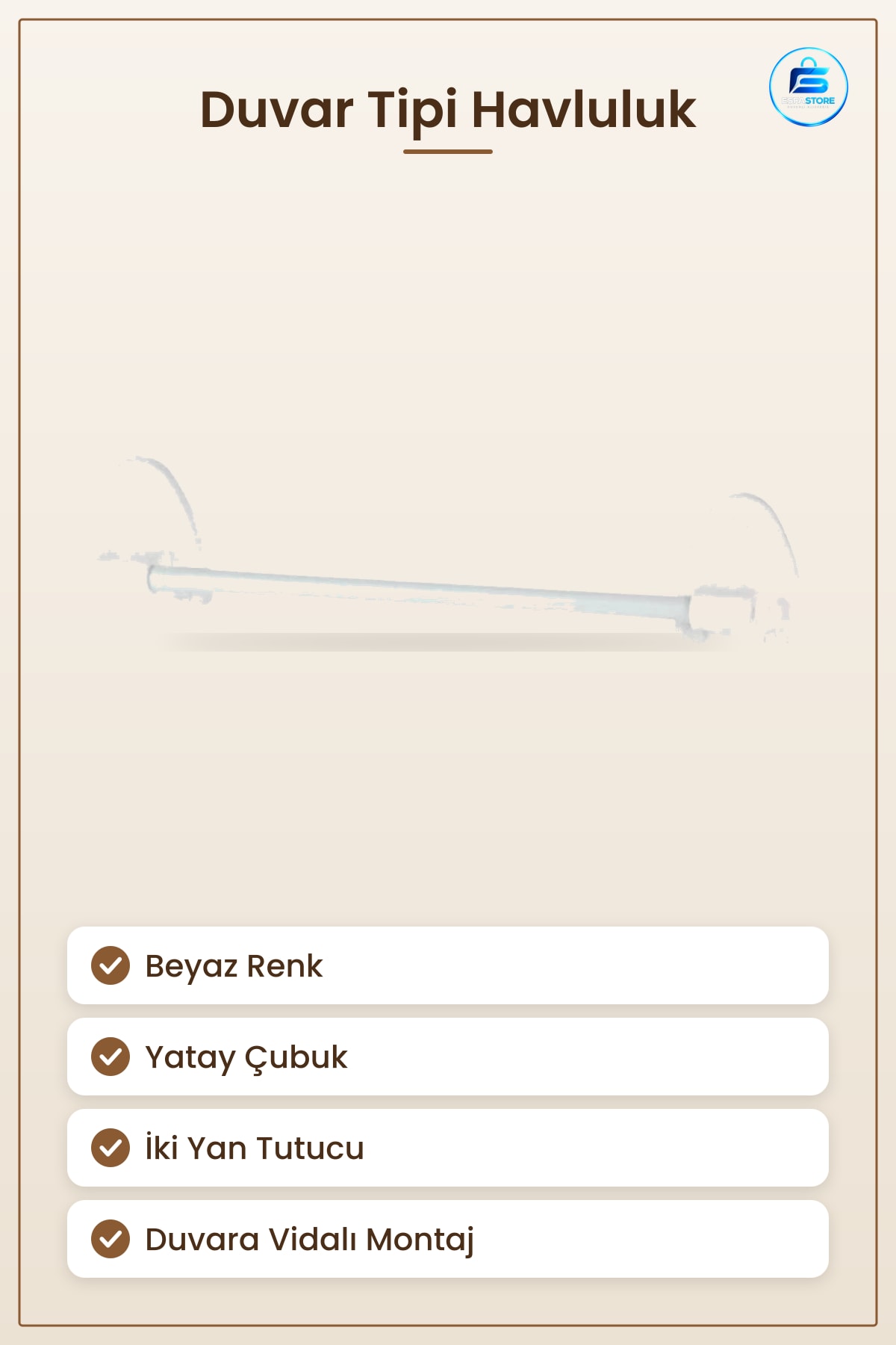 Havlu Sereciği Beyaz Duvar Tipi Banyo Asısı Havluluk Mutfak Düzenleyici Ev Aksesuarı