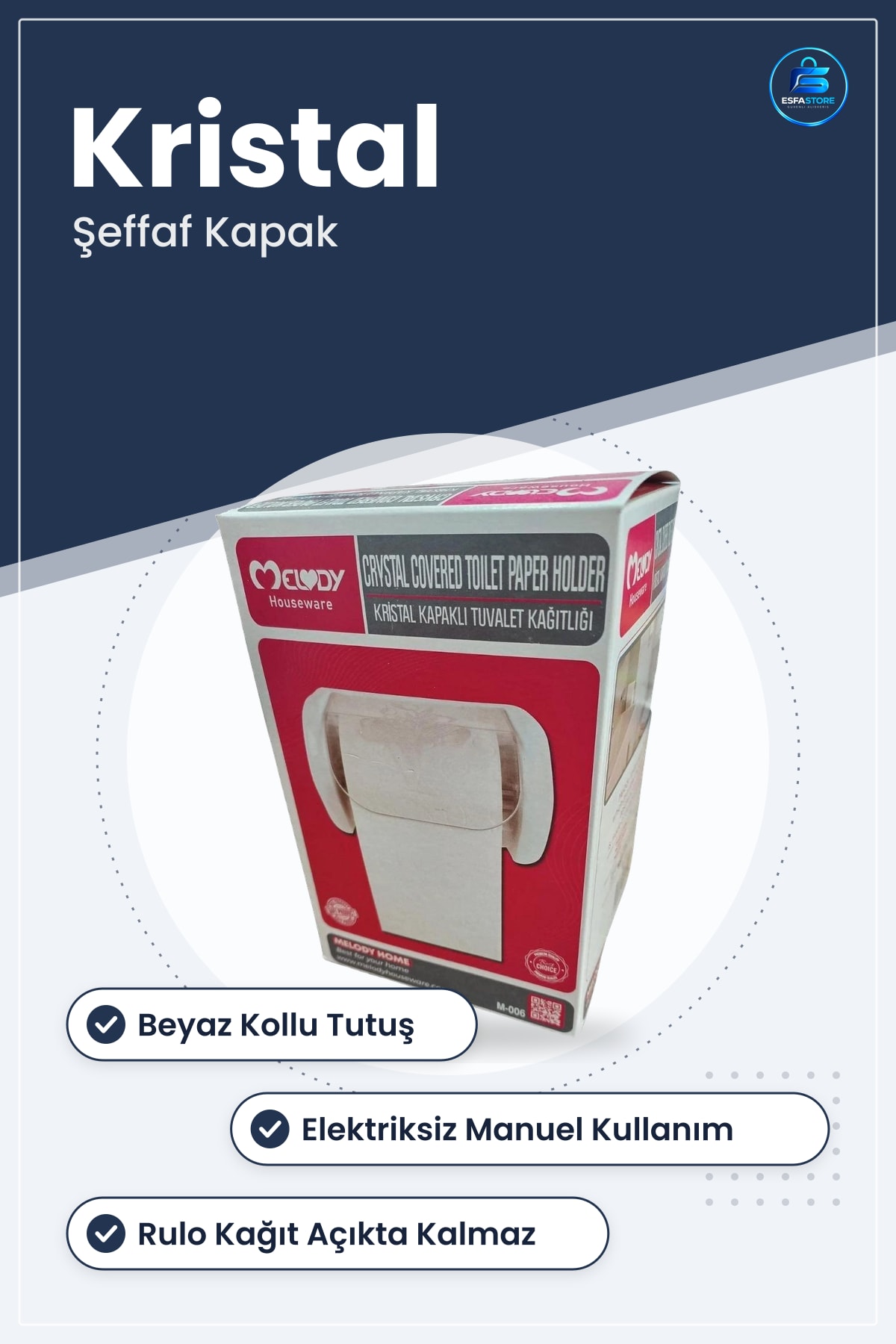 Kristal Kapaklı Tuvalet Kağıtlığı Banyo İçin WC Rulo Tutucu Düzenleyici Aksesuar Şeffaf Kapak
