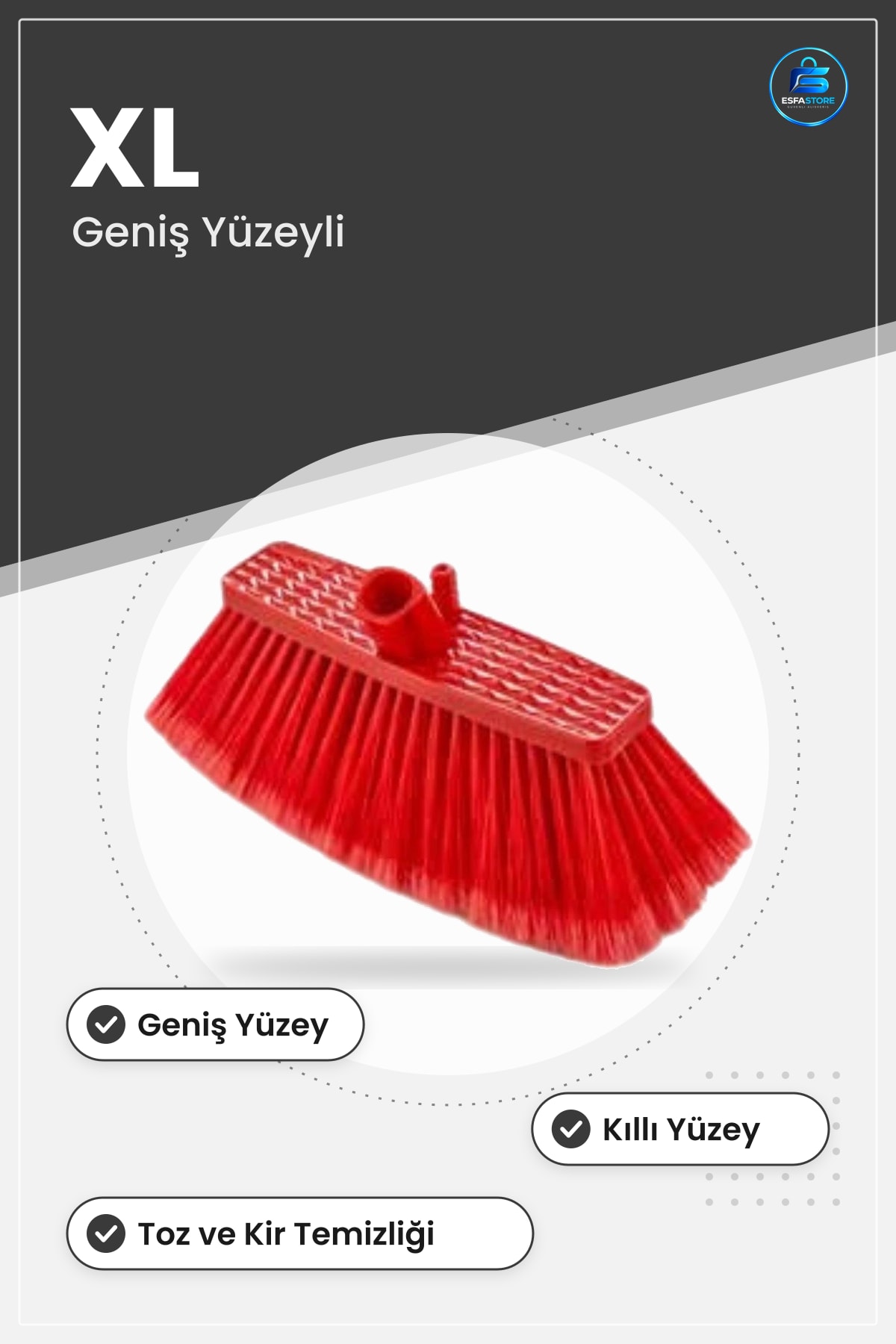 Oto Fırçası XL Boyut Araç Yüzeyi Toz ve Kir Temizleme Geniş Yüzeyli Kırmızı Bakım Aksesuarı