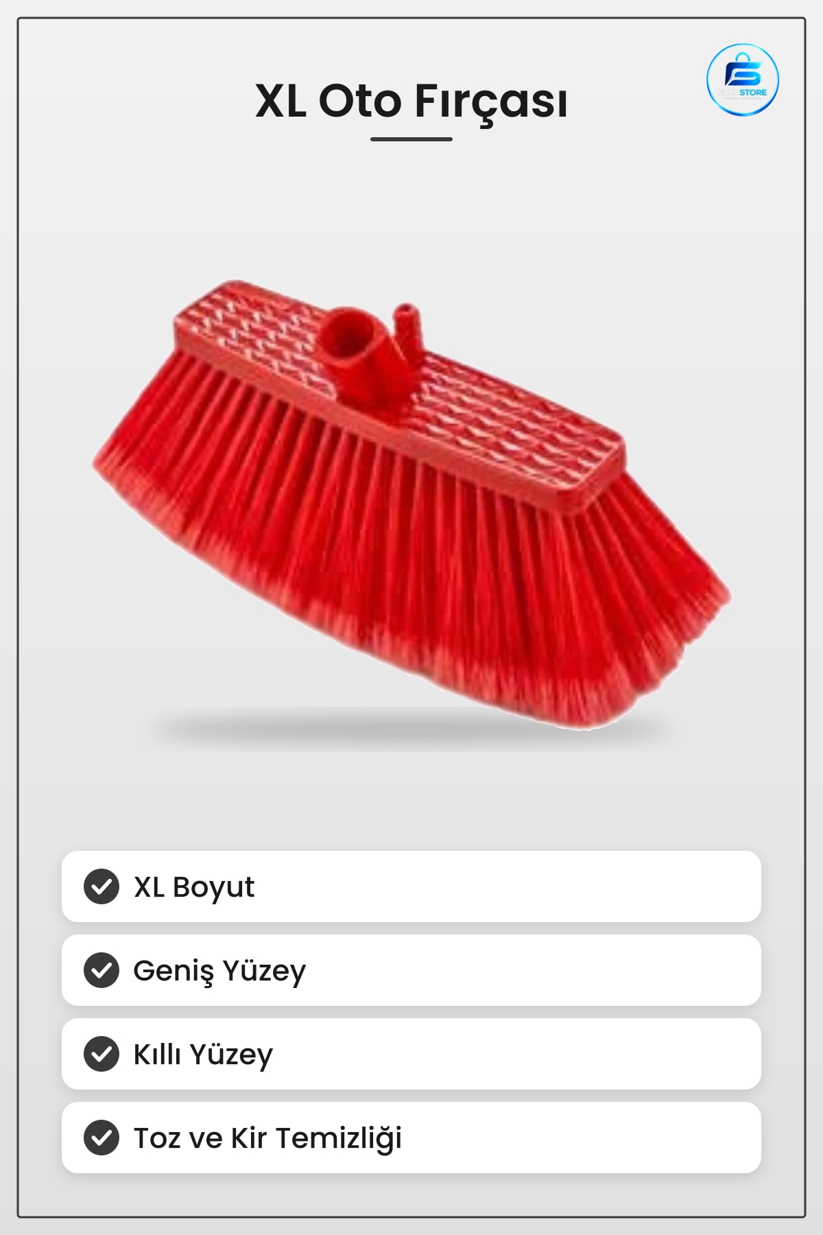 Oto Fırçası XL Boyut Araç Yüzeyi Toz ve Kir Temizleme Geniş Yüzeyli Kırmızı Bakım Aksesuarı