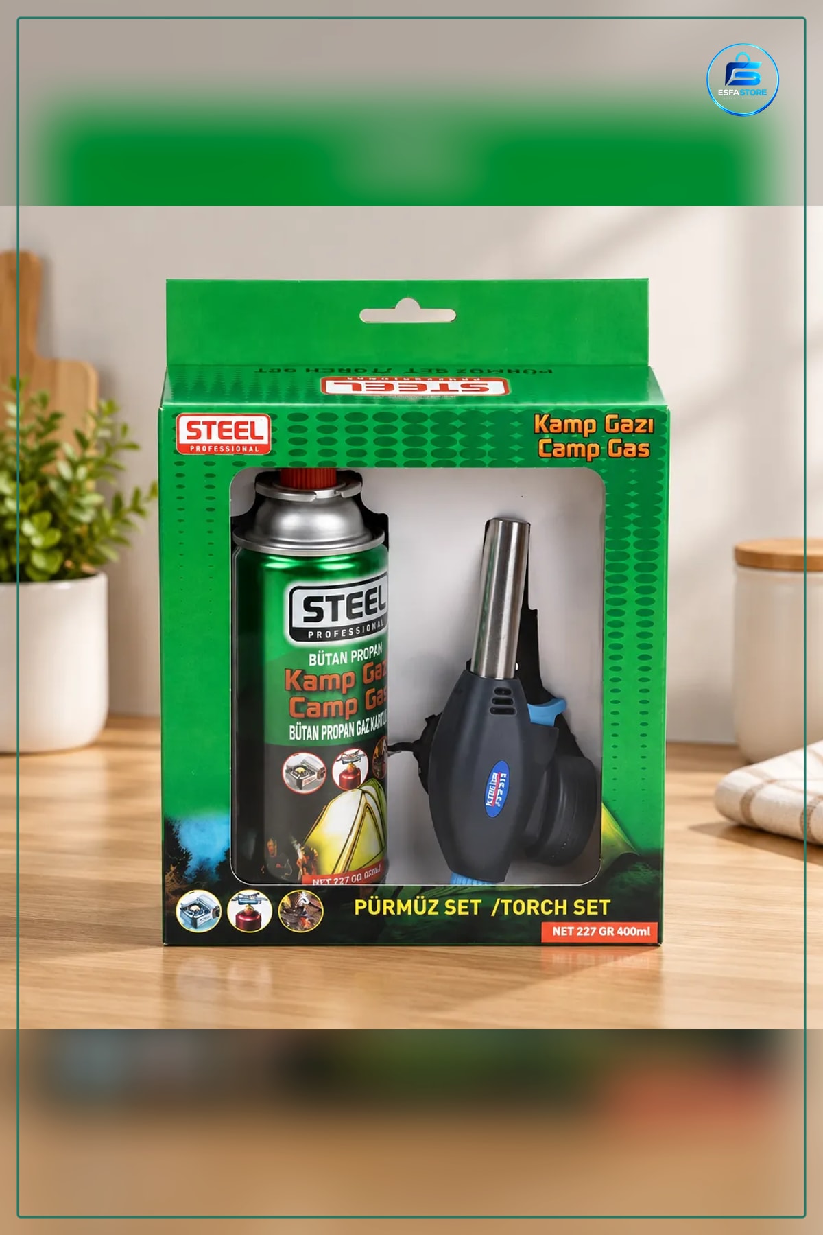 Pürmüz Seti Kamp Çakmağı Metal Uçlu Bütanlı Gaz Kartuşlu 227 gr Lehim Isıtma Torch Set