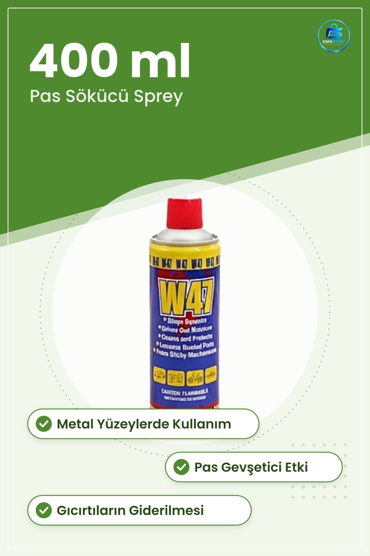 Pas Sökücü Yüzey Temizleyici Sprey 400 ml Çok Amaçlı Gıcırtı Giderici Metal Yüzeyler İçin