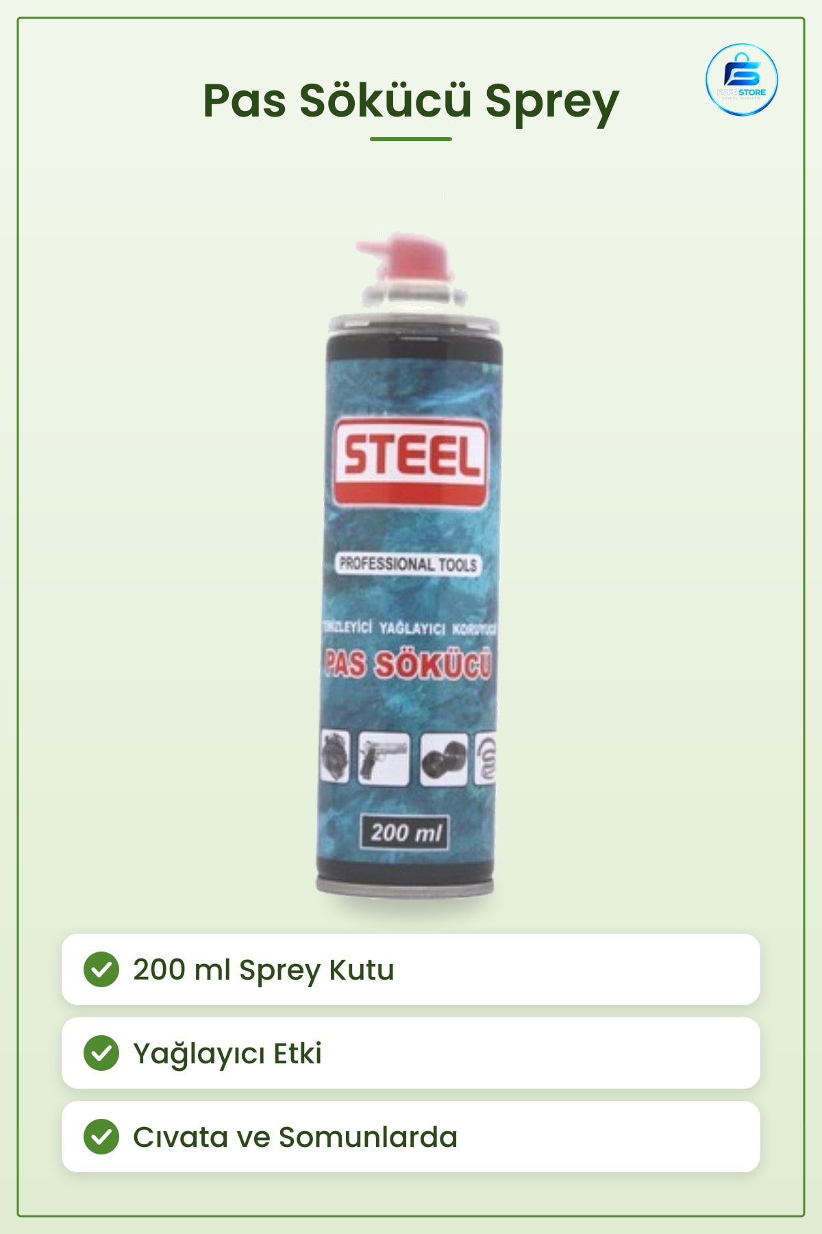 Pas Sökücü Yağlayıcı 200 ml Paslı Cıvata Vida Somun Gevşetici Kireç ve Yağ Çözücü Sprey