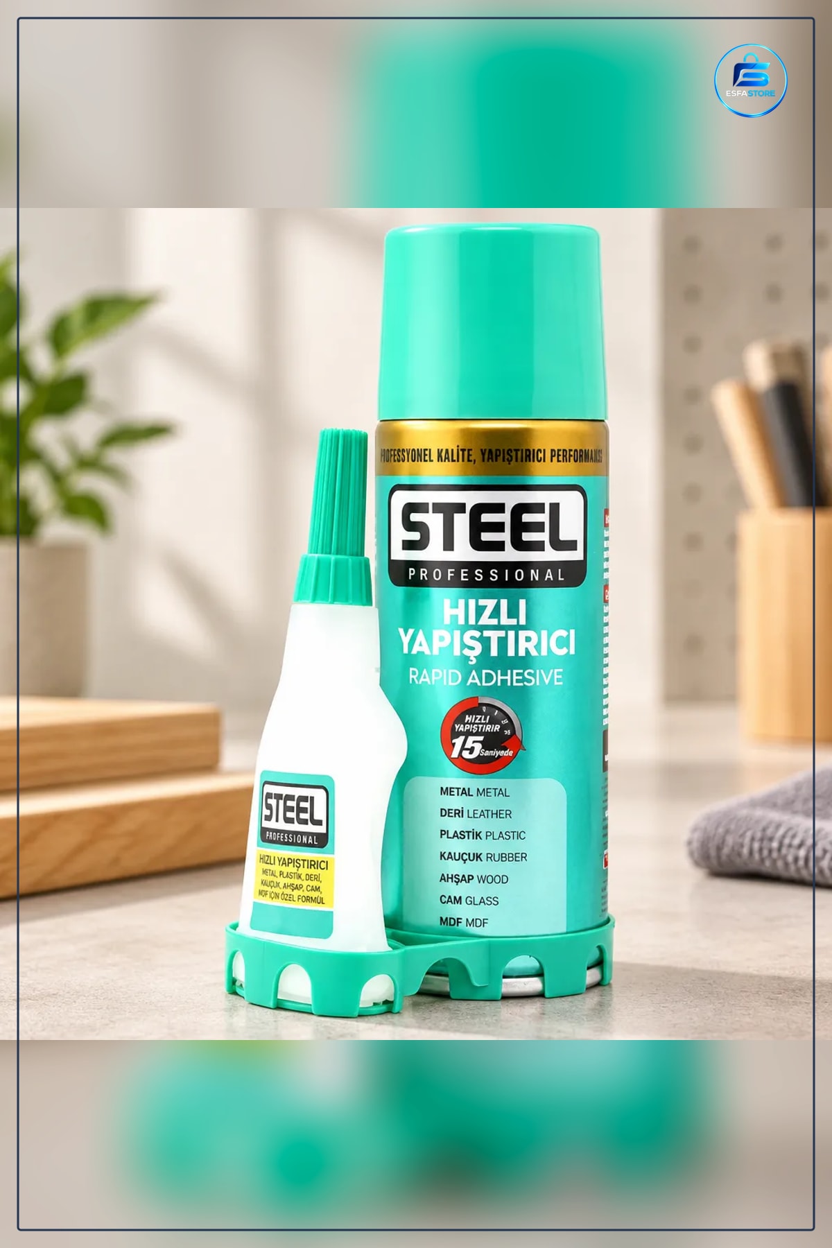 Hızlı Yapıştırıcı 400 ml Metal Deri Plastik Kauçuk Ahşap Cam MDF Ev Atölye Hırdavat