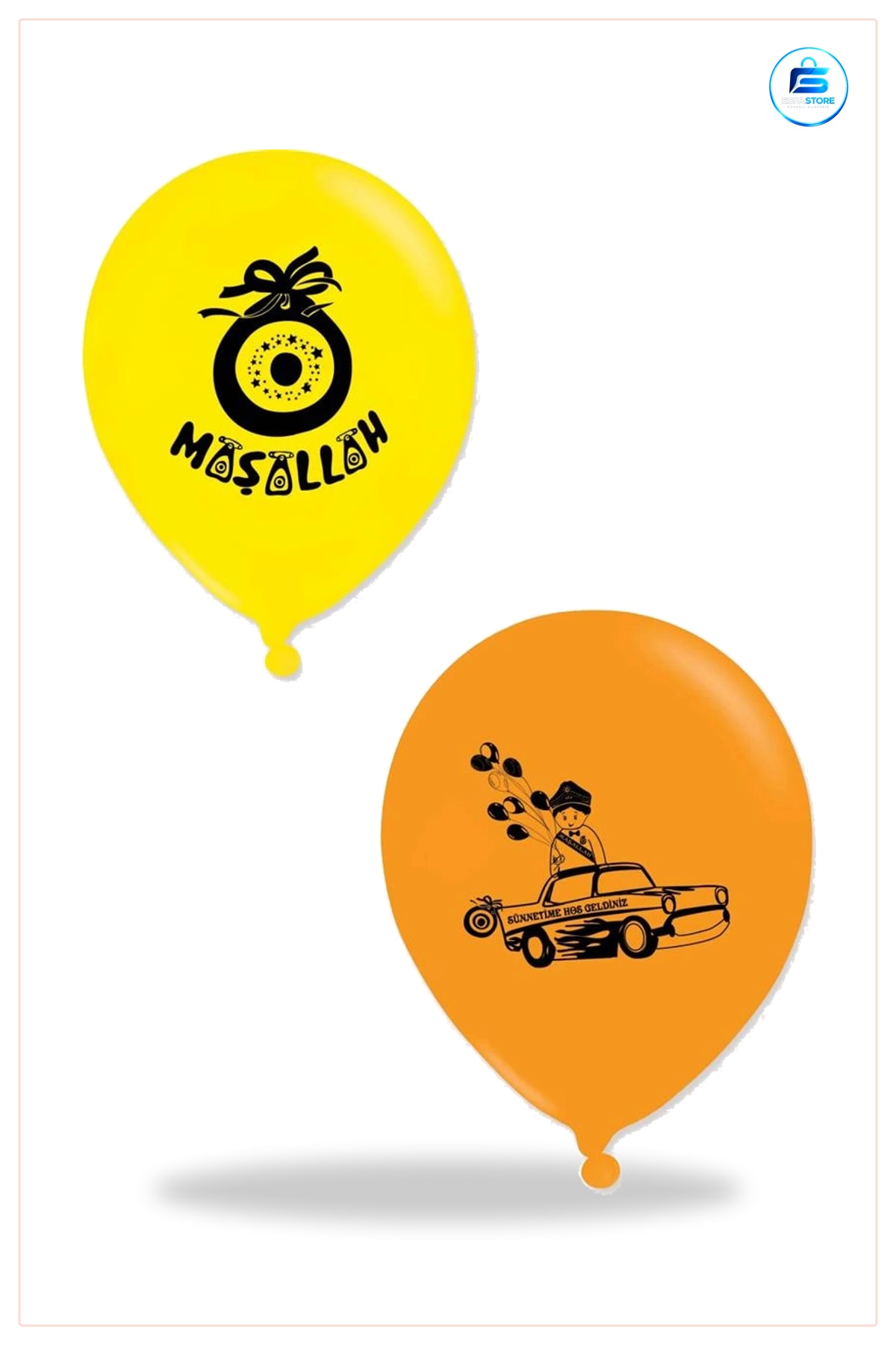 Maşallah Balon 100'lü Parti Balonu Sarı ve Turuncu Baskılı Tören Kutlama Süslemesi İçin
