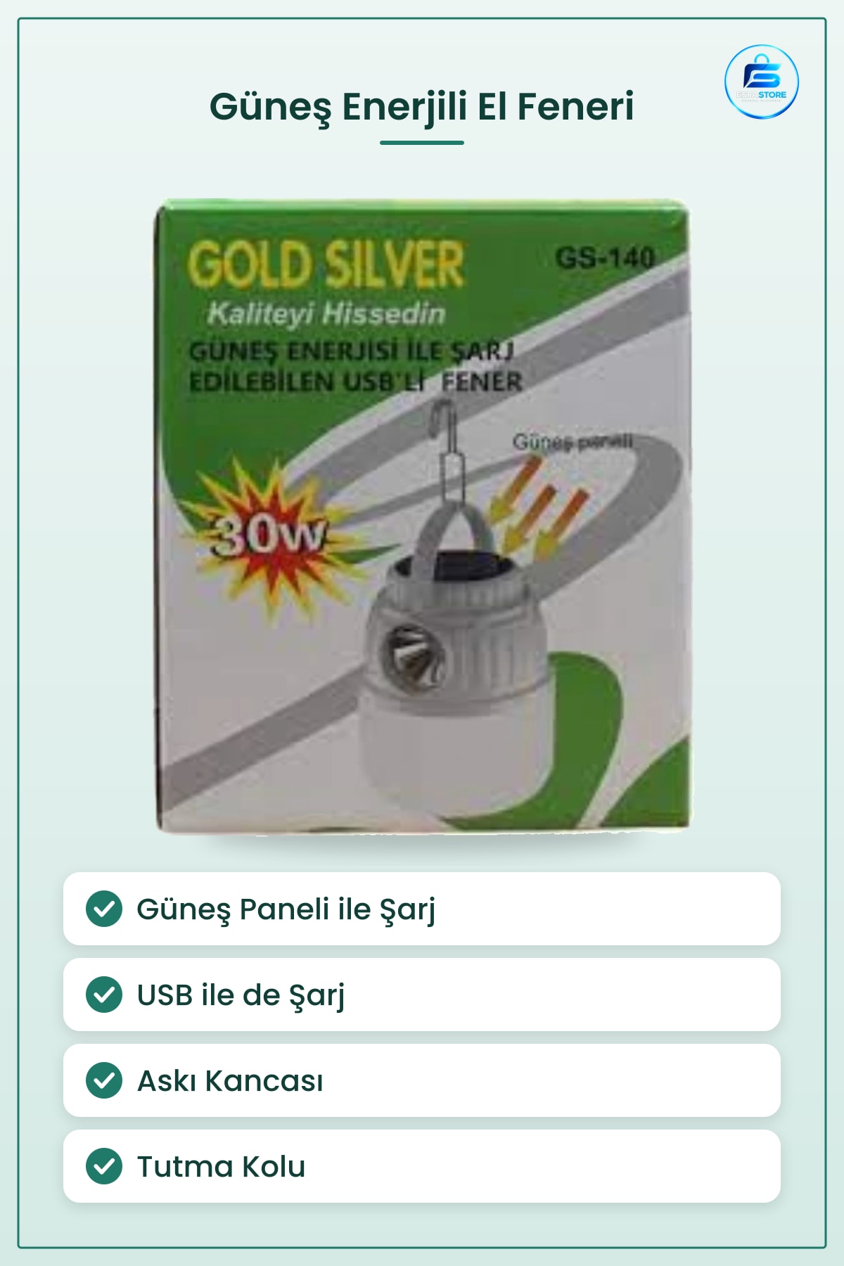 Güneş Enerjili USB Şarjlı El Feneri Taşınabilir Kamp Aydınlatma Askılı Işıklı Lamba