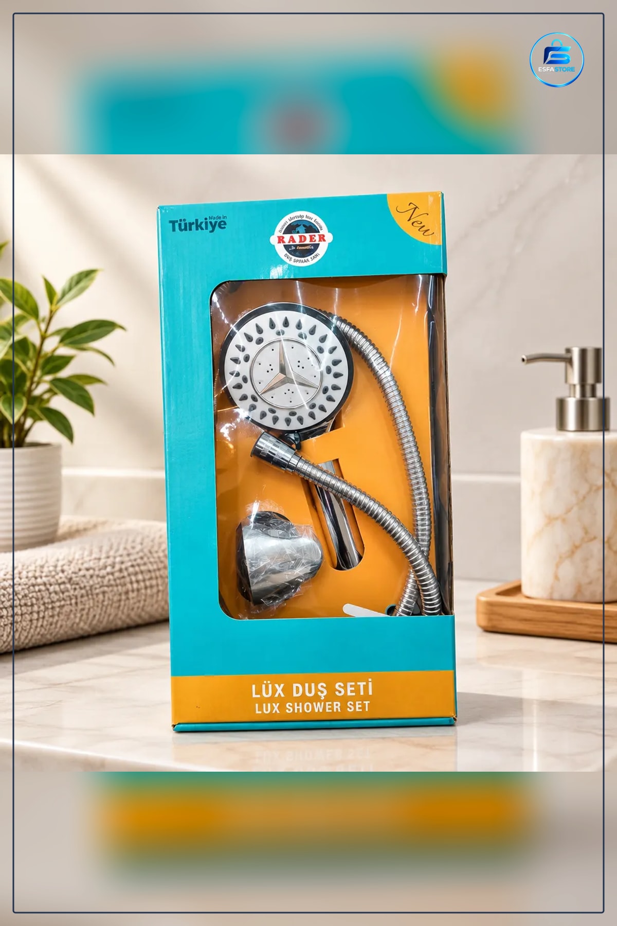 Duş Sistemi Lüx Seti El Duşu Metal Esnek Hortumlu Askılı Banyo Yapı Malzemesi Krom
