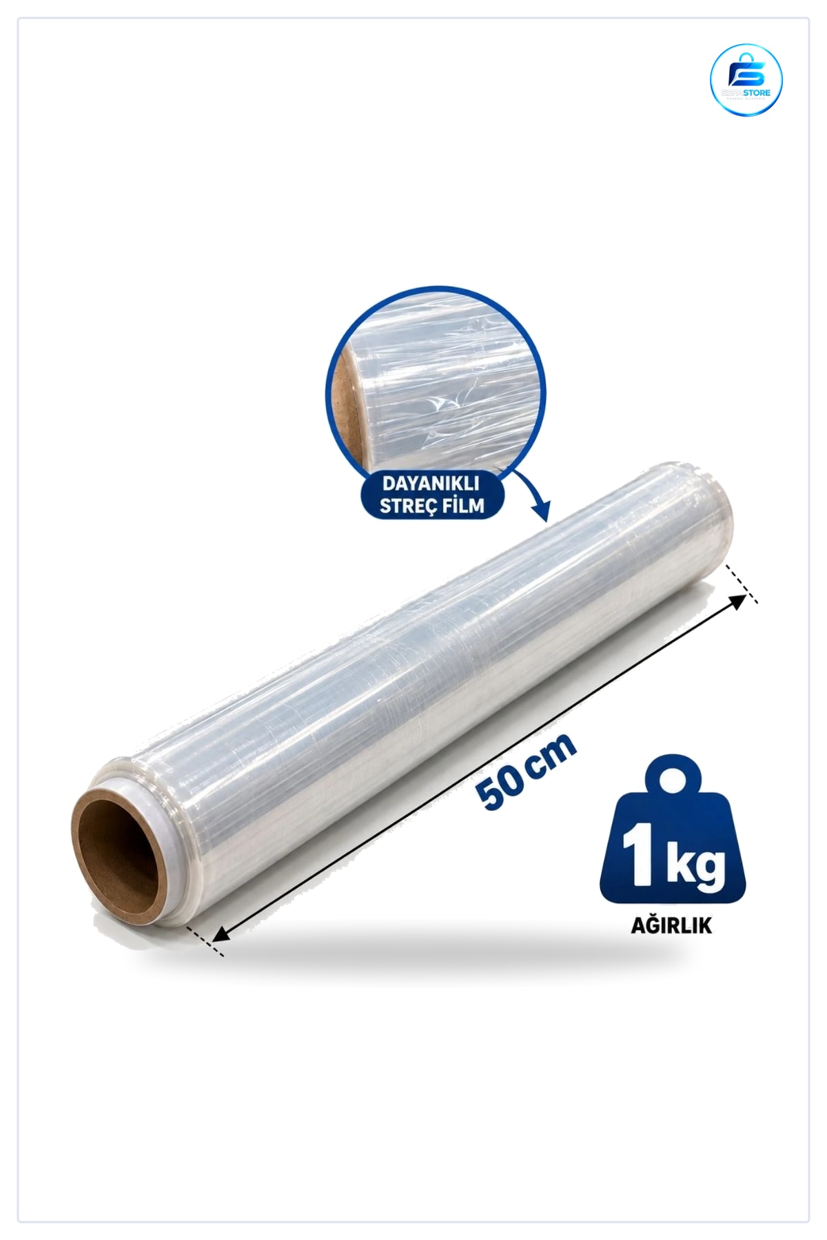 İnce Palet Streç Film 1 kg 45 cm Şeffaf Dayanıklı Sarma Paketleme Ambalaj Malzemesi