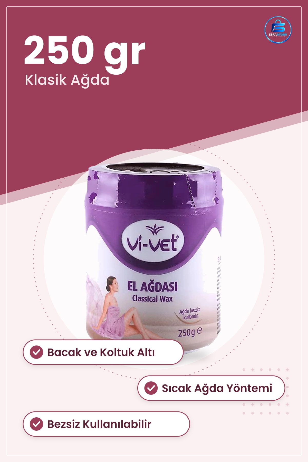 El Ağdası 250 gr Klasik Ağda Tüy Dökücü Epilasyon Kadın Bacak Koltuk Altı Vücut Kıl Alma Ürünü