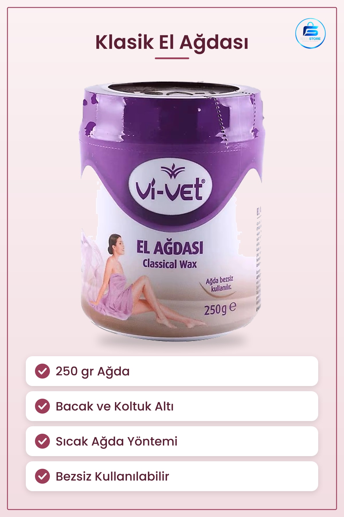 El Ağdası 250 gr Klasik Ağda Tüy Dökücü Epilasyon Kadın Bacak Koltuk Altı Vücut Kıl Alma Ürünü