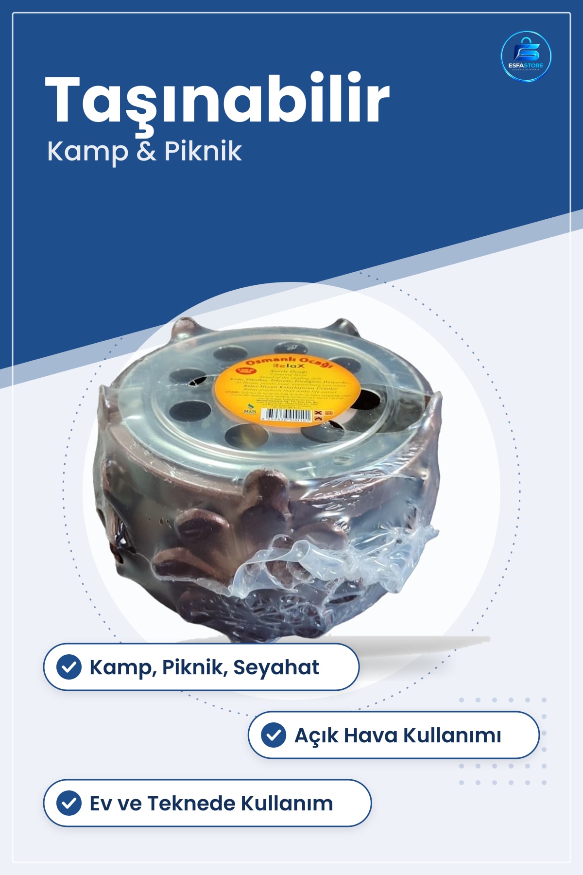 Taşınabilir Osmanlı Ocak Kamp Piknik Seyahat Ocağı Açık Hava Yemek Pişirme Mutfak Aleti