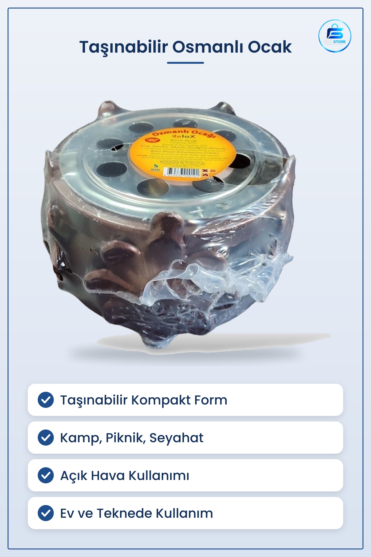 Taşınabilir Osmanlı Ocak Kamp Piknik Seyahat Ocağı Açık Hava Yemek Pişirme Mutfak Aleti