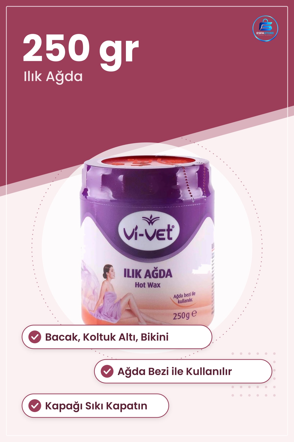 Ilık Ağda 250 gr Tüy Dökücü Epilasyon Vücut Bacak Koltuk Altı Bikini Bölgesi İçin Kadın