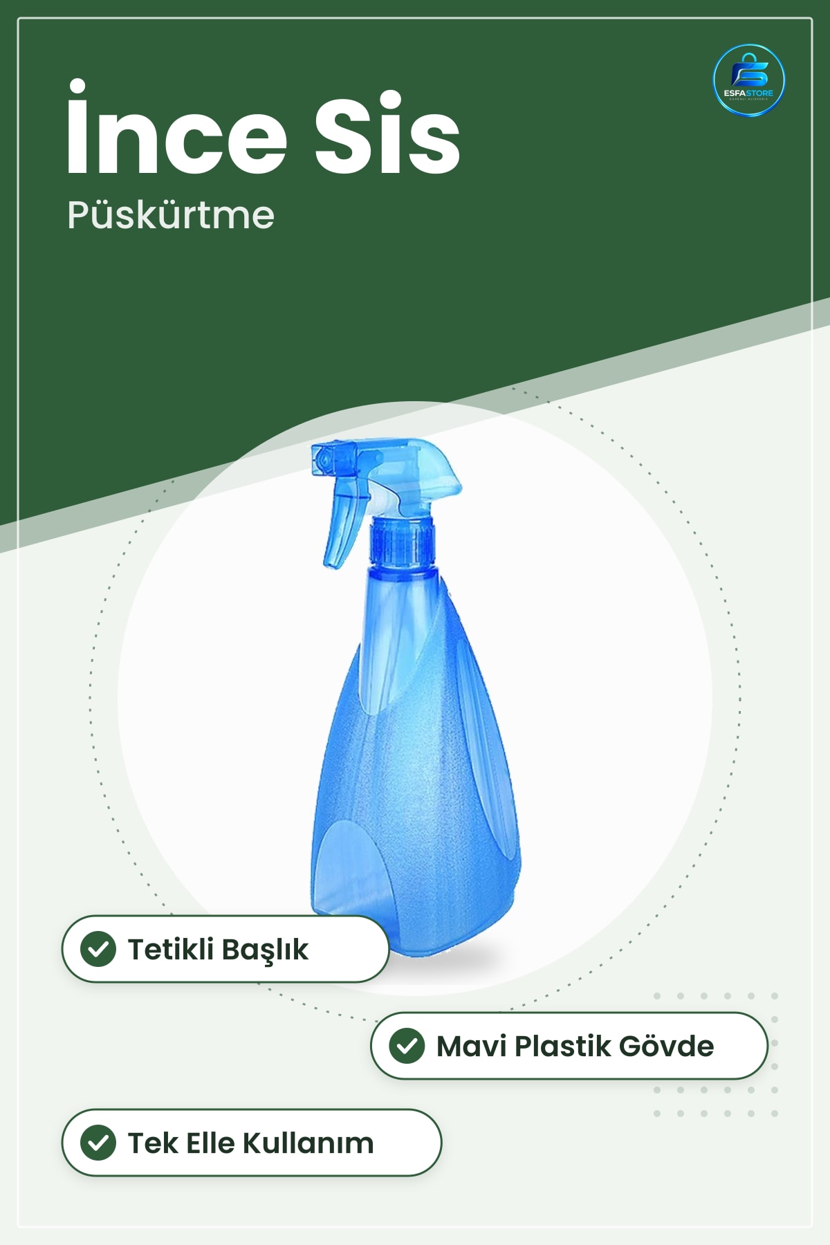 Bitki Sulama Kabı Sprey Şişesi Mavi Plastik Püskürtmeli Bahçe Çiçek Bakım Pulverizatörü