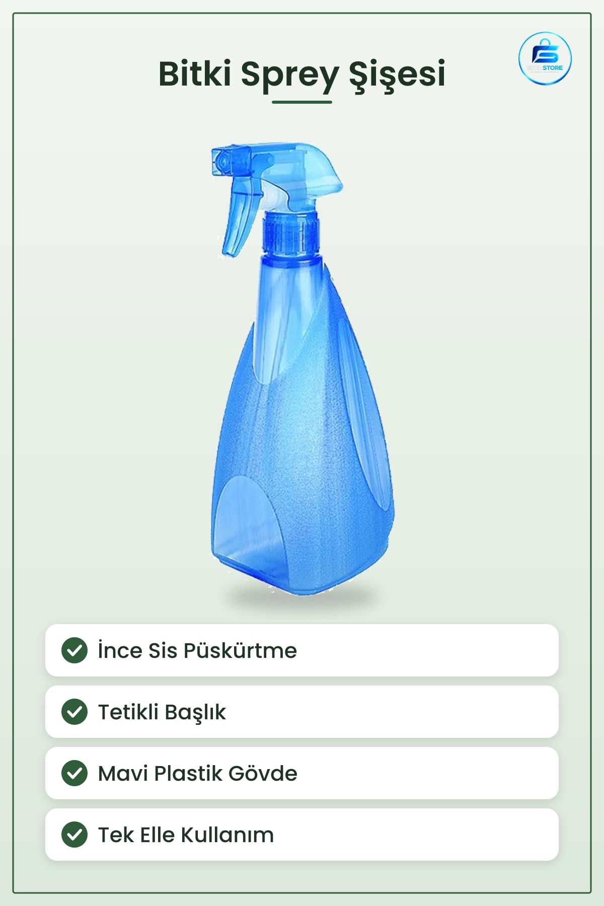 Bitki Sulama Kabı Sprey Şişesi Mavi Plastik Püskürtmeli Bahçe Çiçek Bakım Pulverizatörü