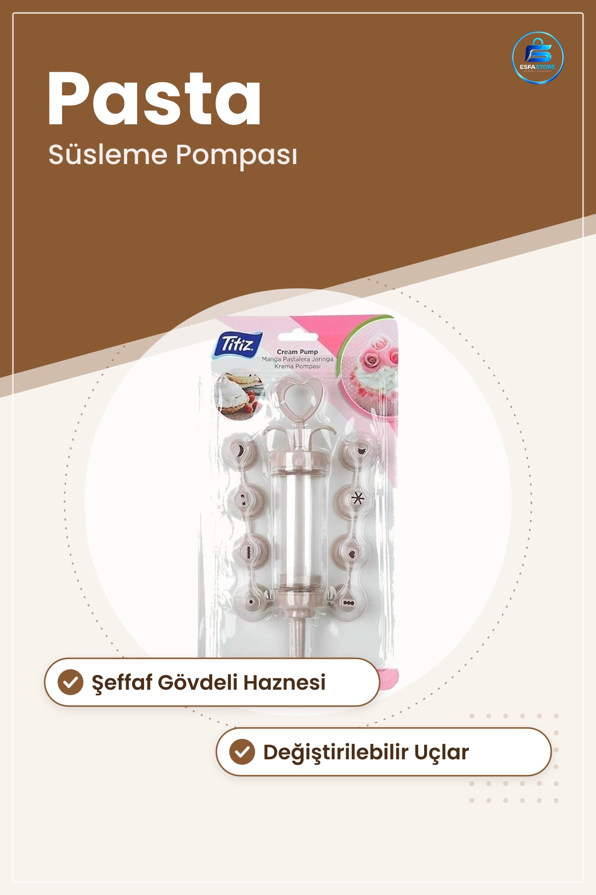 Krema Pompası Pasta Süsleme Jeringası Manga Set Nozullu Mutfak Pastacılık Aracı Kullanışlı