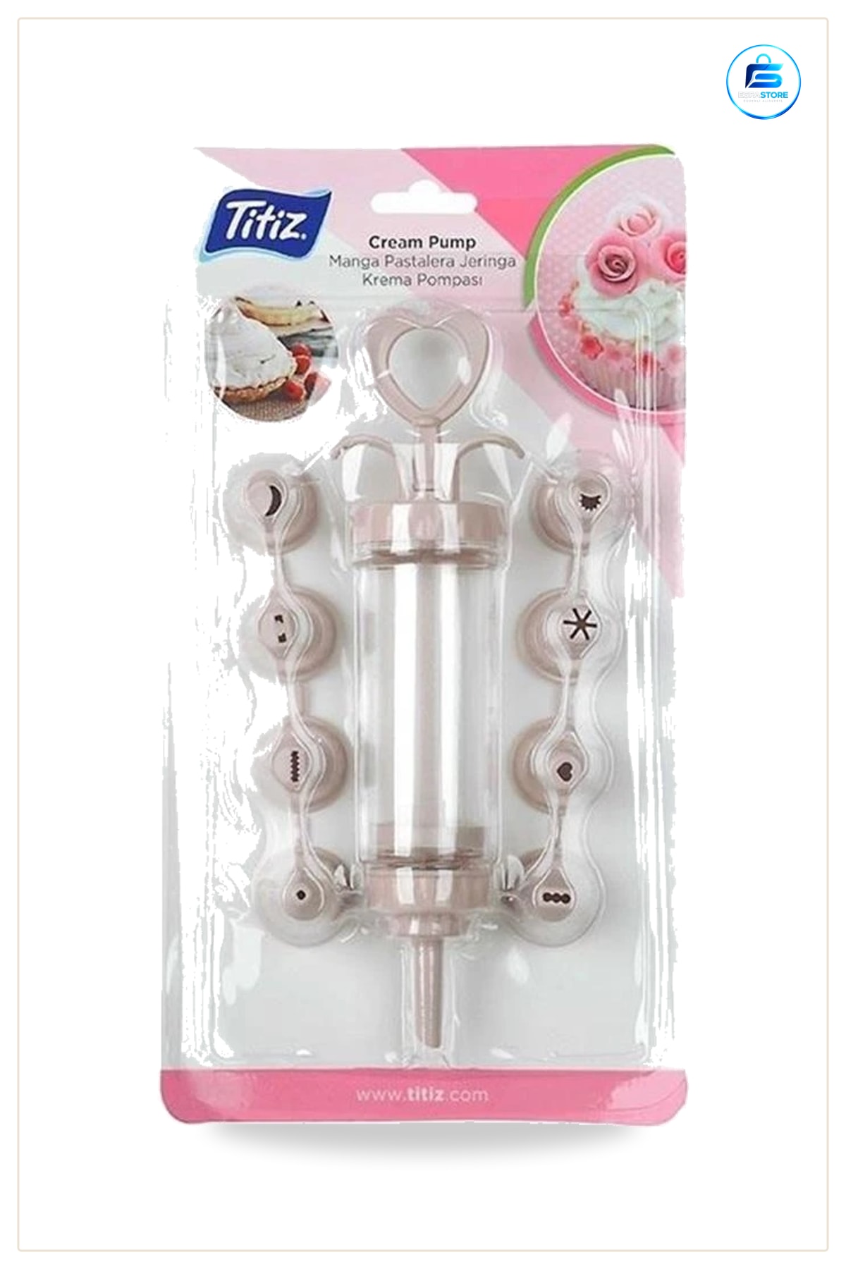 Krema Pompası Pasta Süsleme Jeringası Manga Set Nozullu Mutfak Pastacılık Aracı Kullanışlı