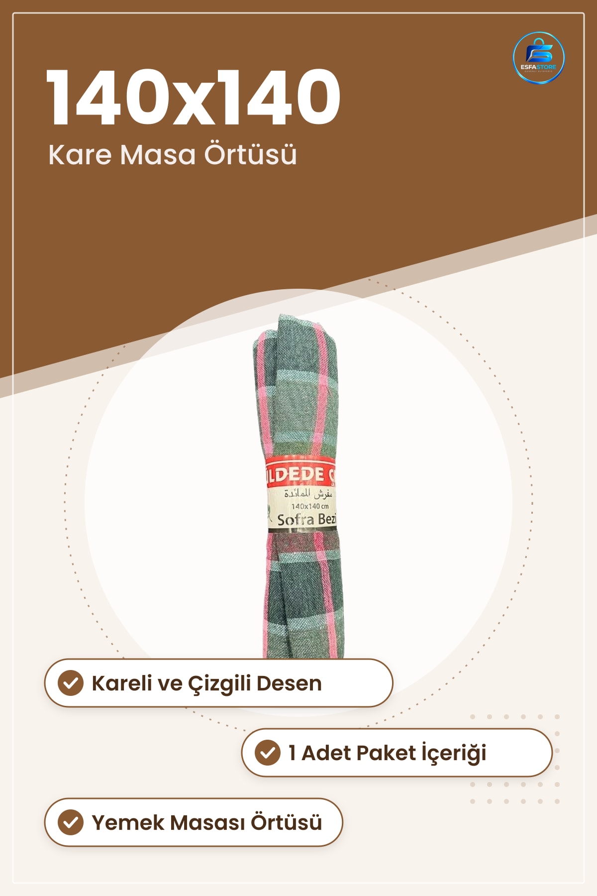 Sofra Bezi 140x140 cm Masa Örtüsü Yemek Masası Salon Tekstili Kare Kullanım Ev Dekorasyonu