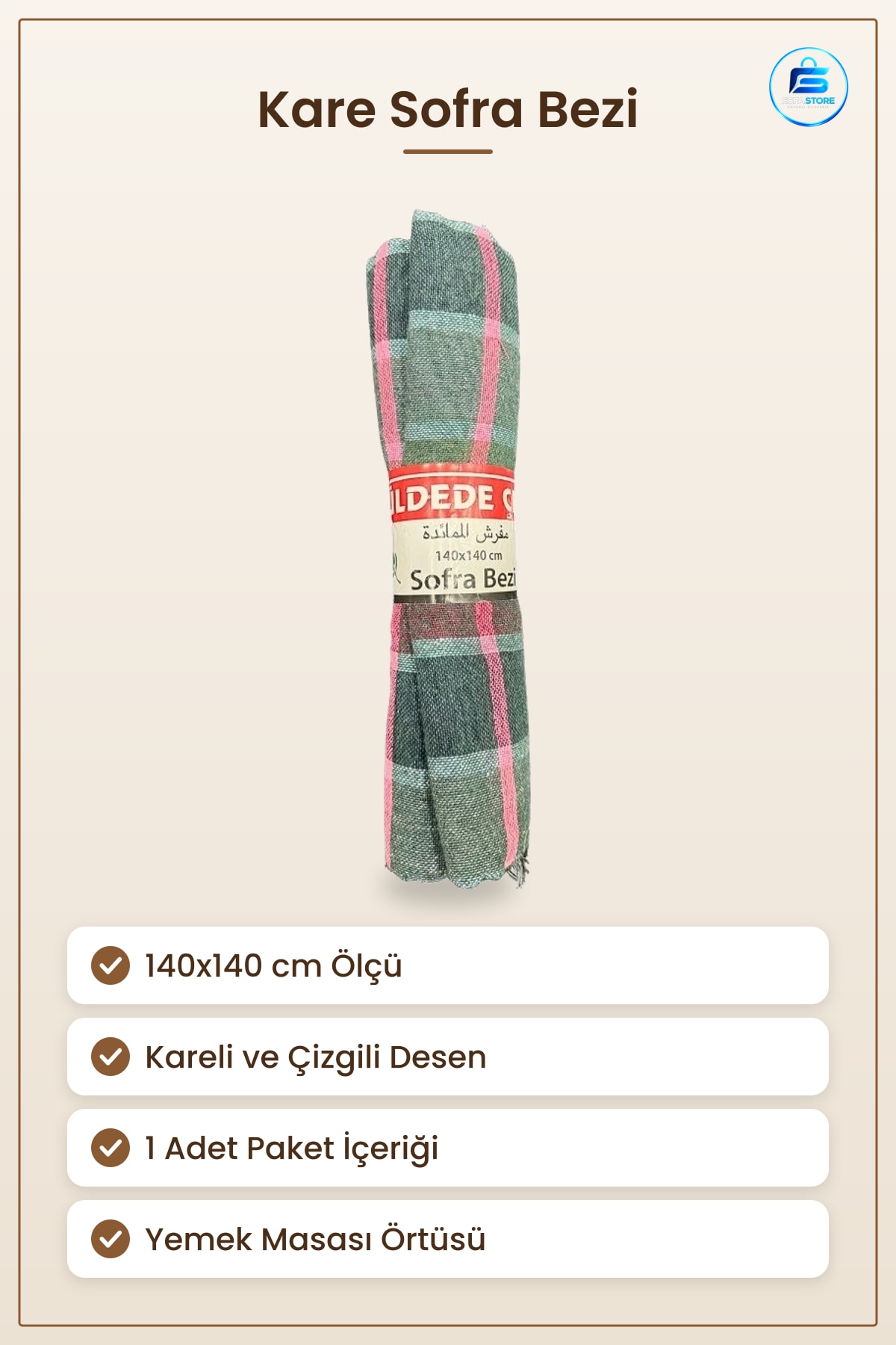 Sofra Bezi 140x140 cm Masa Örtüsü Yemek Masası Salon Tekstili Kare Kullanım Ev Dekorasyonu