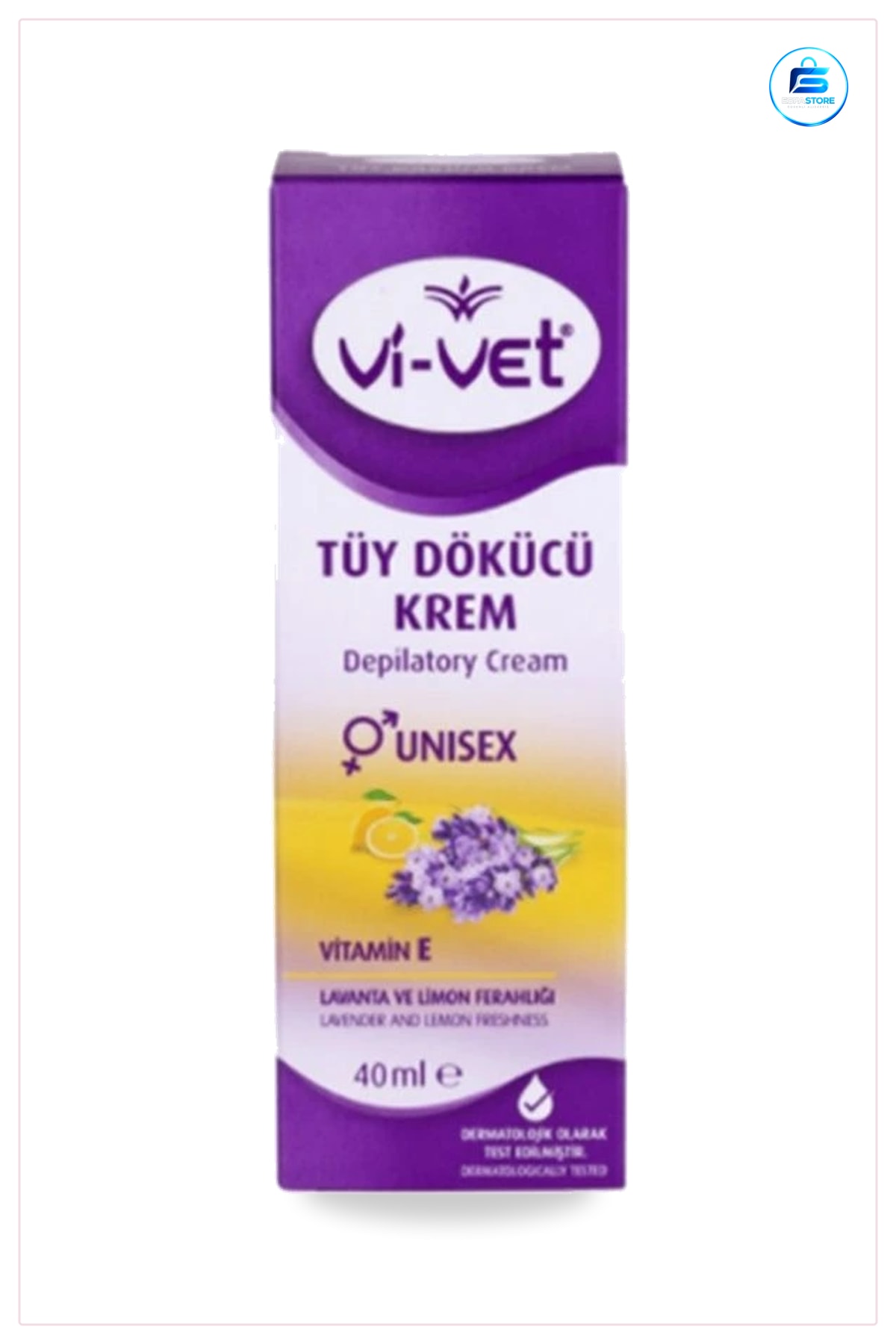 Tüy Dökücü Krem 40 ml Unisex Vitamin E Lavanta Limon Ferahlığı Bacak Kol Koltuk Altı