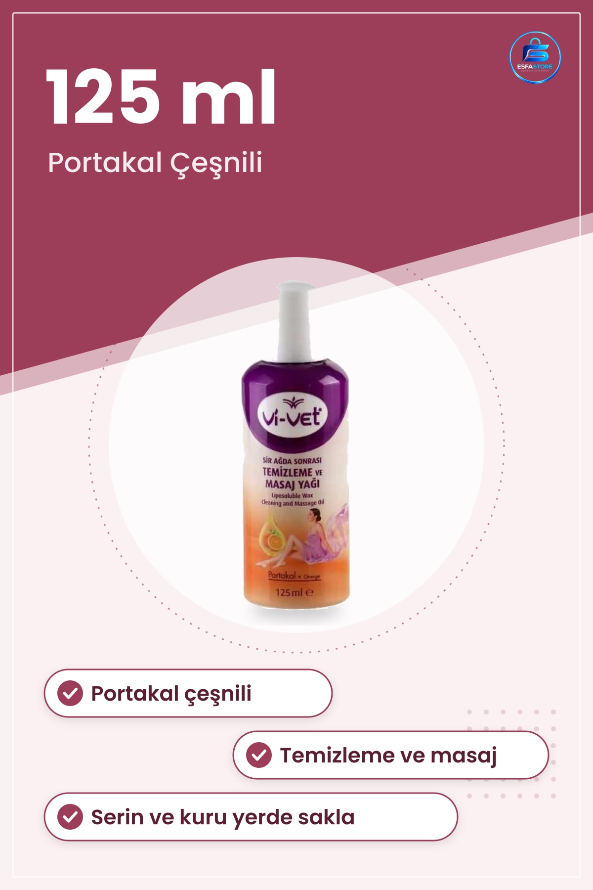 Portakal Ağda Sonrası Temizleme ve Masaj Yağı 125 ml Vücut Kremi Kişisel Cilt Bakımı