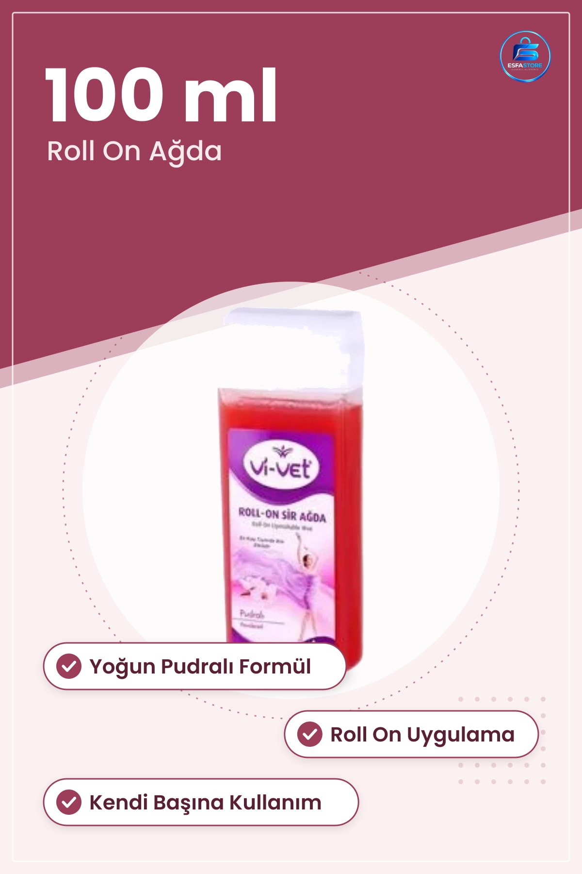 Roll On Sir Ağda 100 ml Yoğun Pudralı Tüy Dökücü Epilasyon Kartuşu Pratik Uygulama