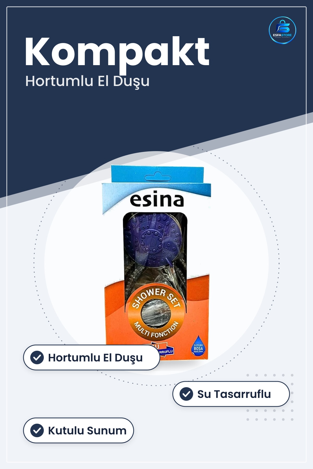 Küçük Kutulu Duş Seti Banyo Kompakt Çok Fonksiyonlu Hortumlu El Duşu Su Tasarruflu