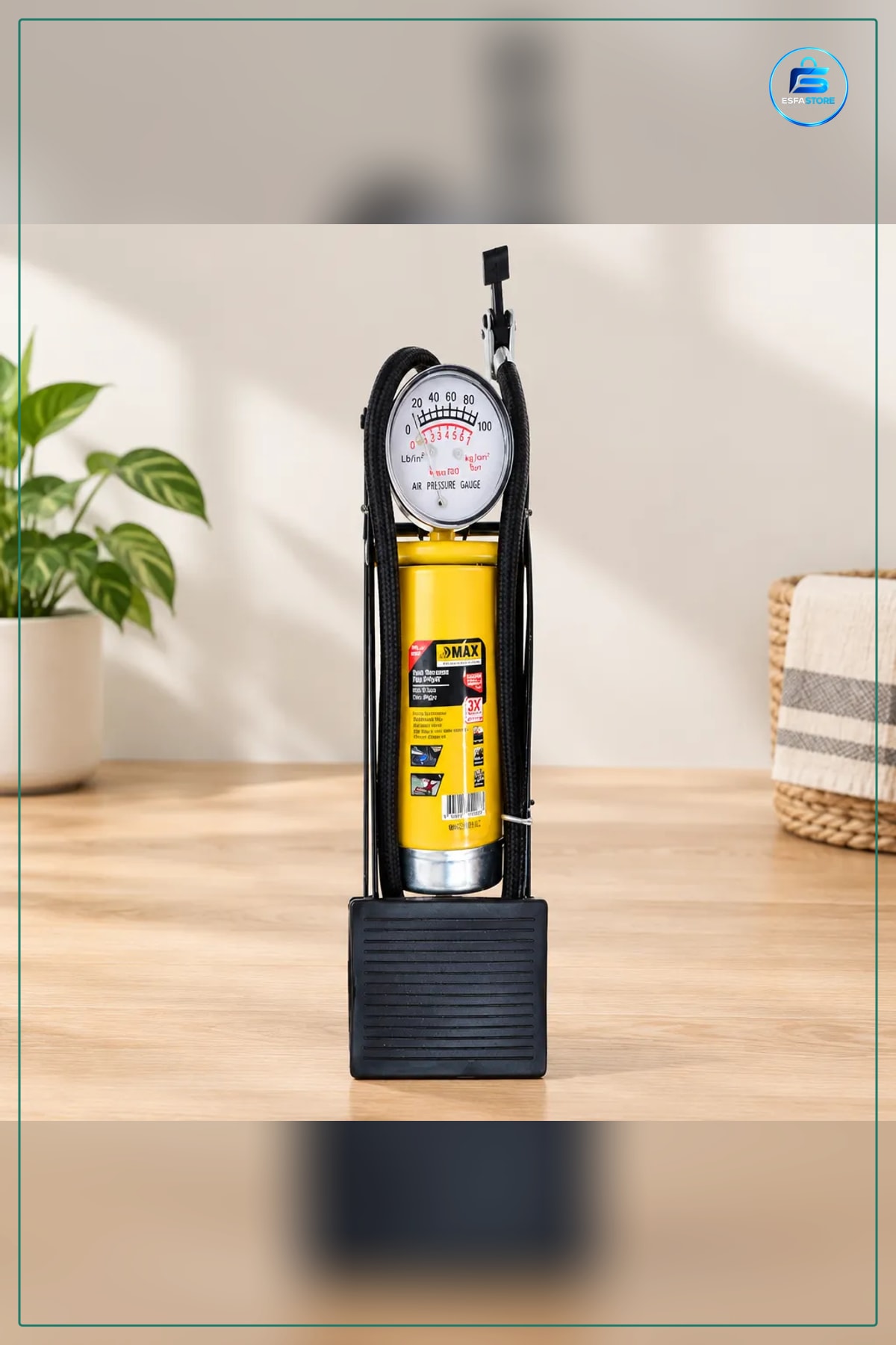 İnce Piston Ayak Şişirme Pompası Ayakla Kullanım Basınç Göstergeli Su Sporu Top Lastik Outdoor