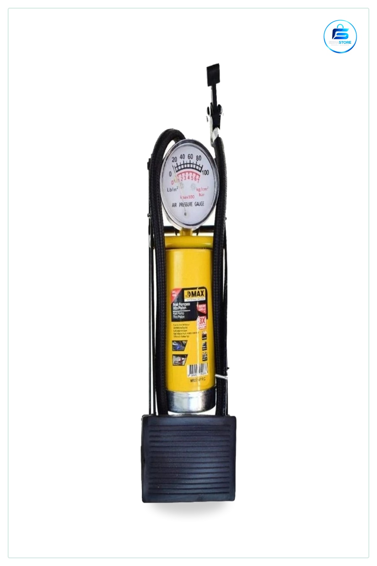 İnce Piston Ayak Şişirme Pompası Ayakla Kullanım Basınç Göstergeli Su Sporu Top Lastik Outdoor