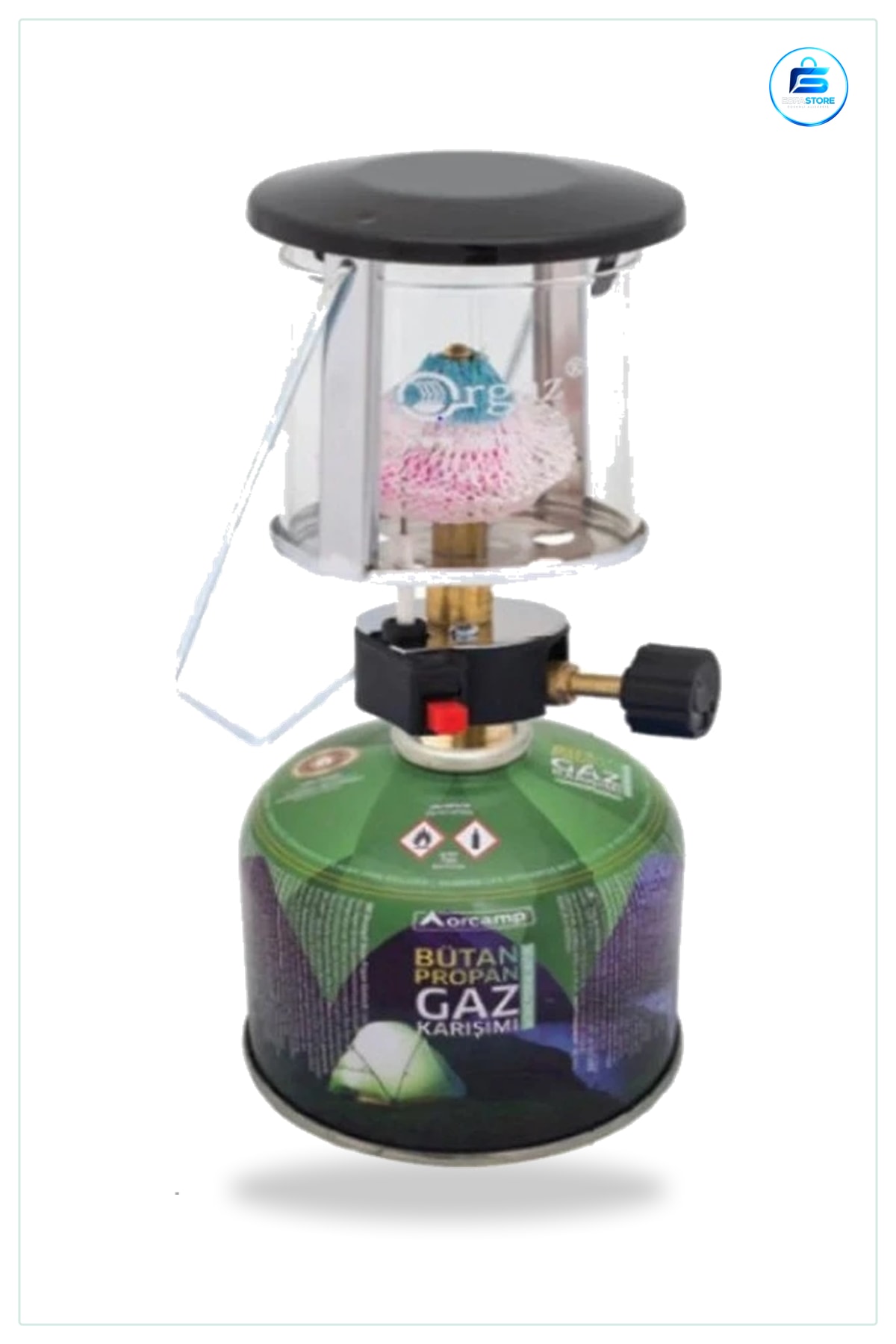Gazlı Kamp Lambası Çakmak Sibop Kart Lamba 230 gr Taşınabilir Piknik Aydınlatma Feneri Outdoor