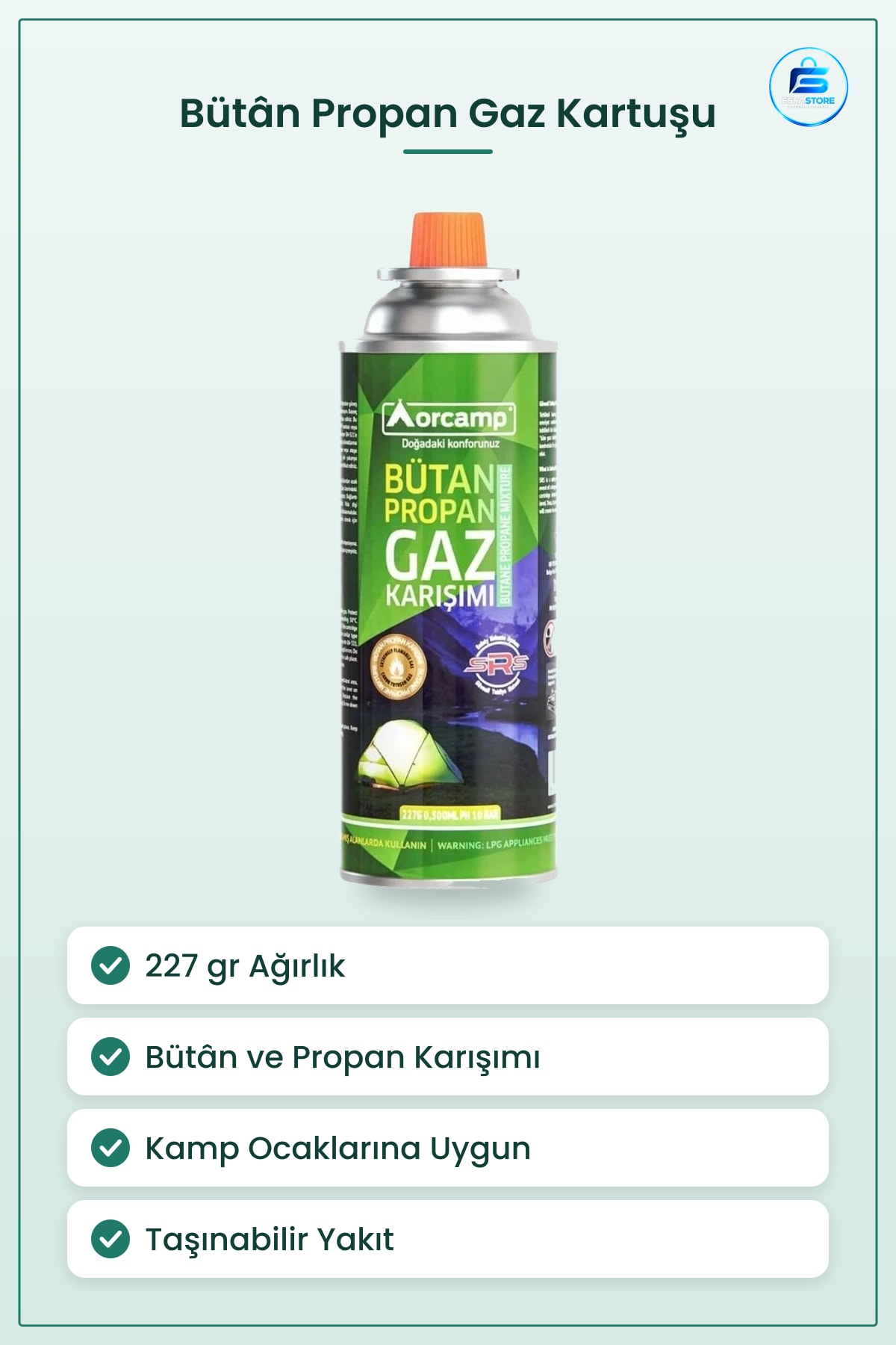 227 gr Bütan Propan Gaz Kartuşu Kamp Ocağı İçin Taşınabilir Yakıt Piknik Outdoor Seyahat