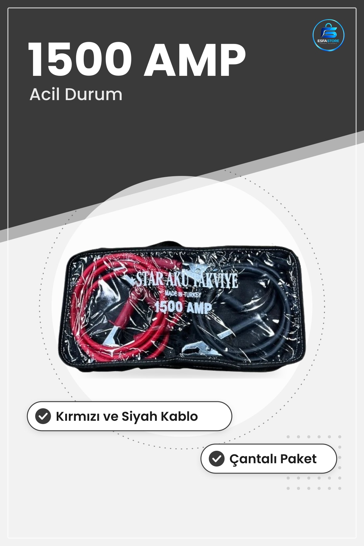 Akü Takviye Kablosu AMP Oto Araç Aksesuarı Acil Durum Çantalı Yardımcı Ürün Kullanışlı