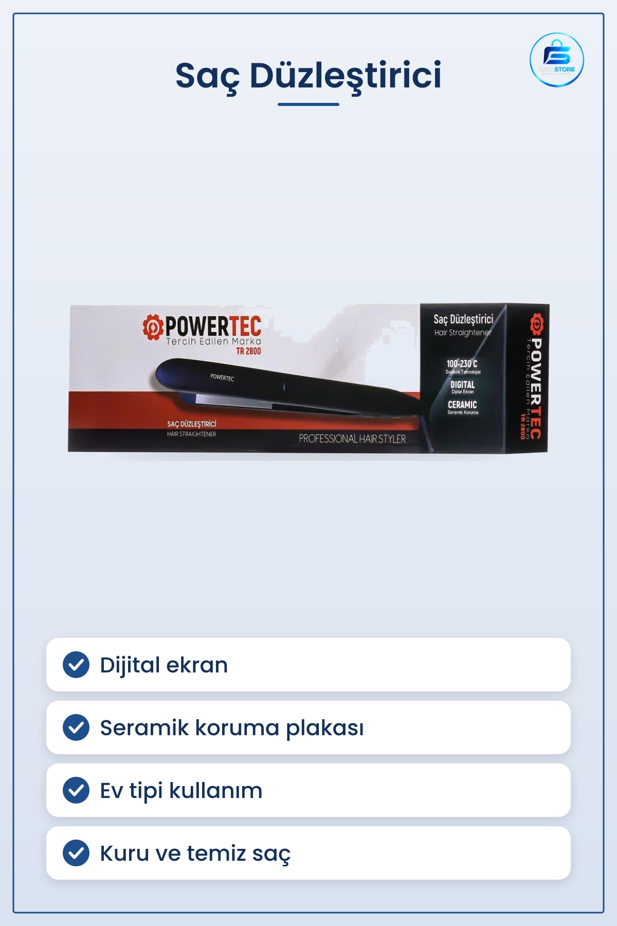 Saç Düzleştirici Dijital Ekranlı Seramik Plakalı Ev Tipi Kullanım İçin Düzleştirme Aleti