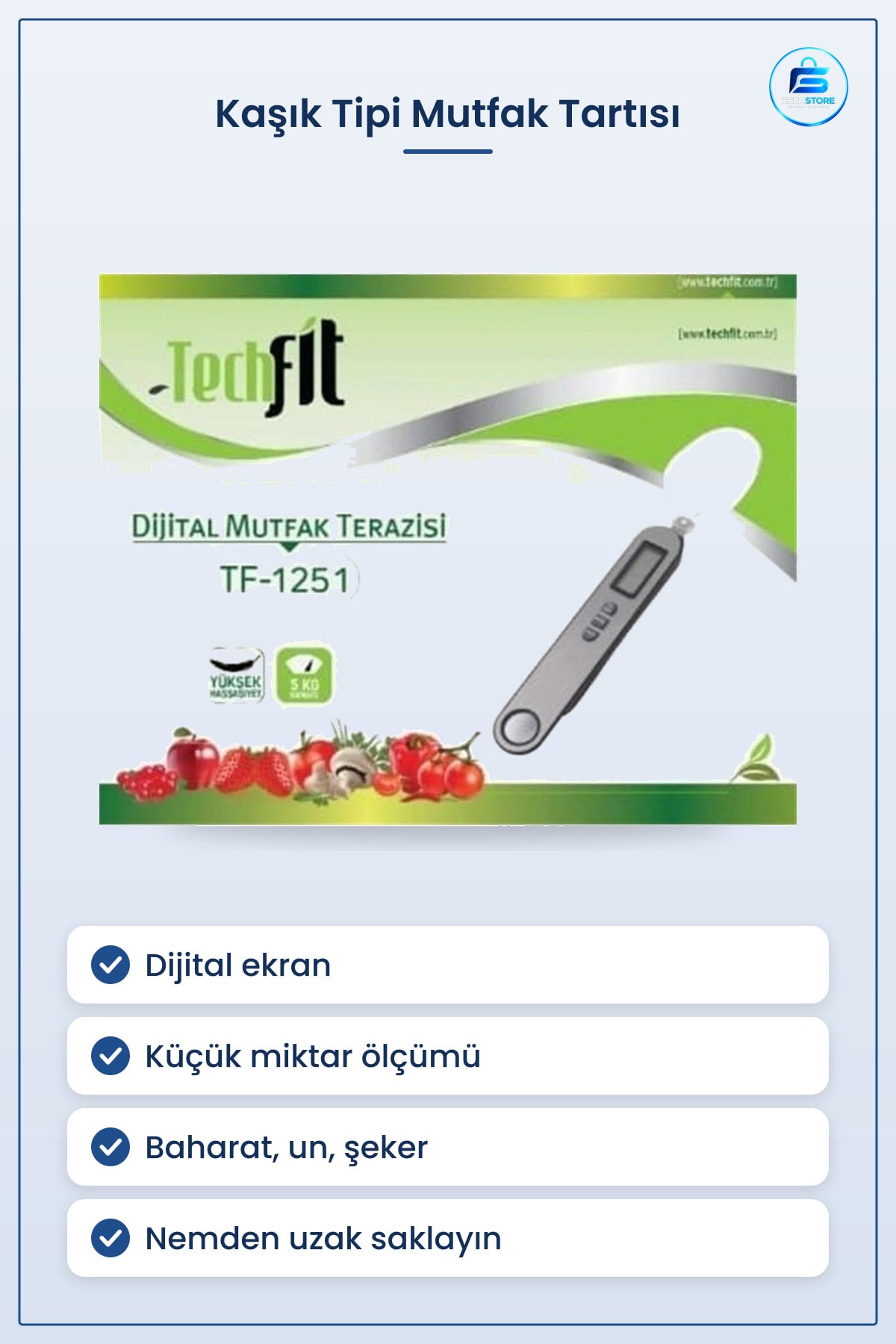 Kaşık Tipi Dijital Mutfak Tartısı Ekranlı Terazi Pratik Kullanım Baharat Un Şeker Ölçümü