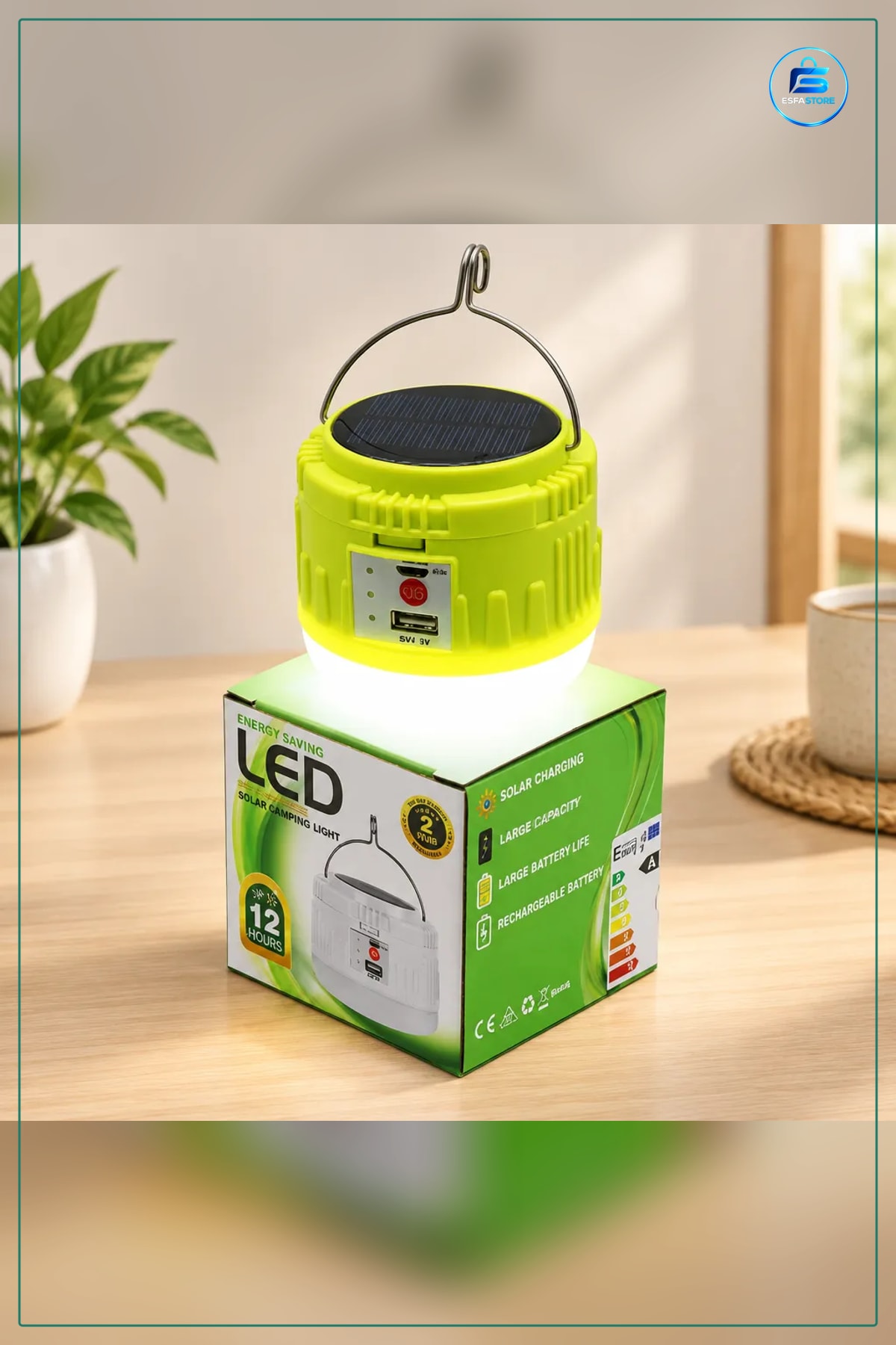 LED Solar Kamp Lambası USB Şarjlı Taşınabilir Kancalı Açık Hava Aydınlatma Işığı Güneş Panelli