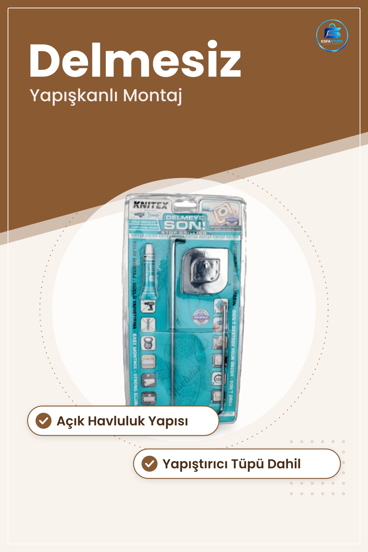 Solo Açık Havluluk Banyo Askısı Delmesiz Yapışkanlı Duvar Montaj Havlu Tutucu Askılık