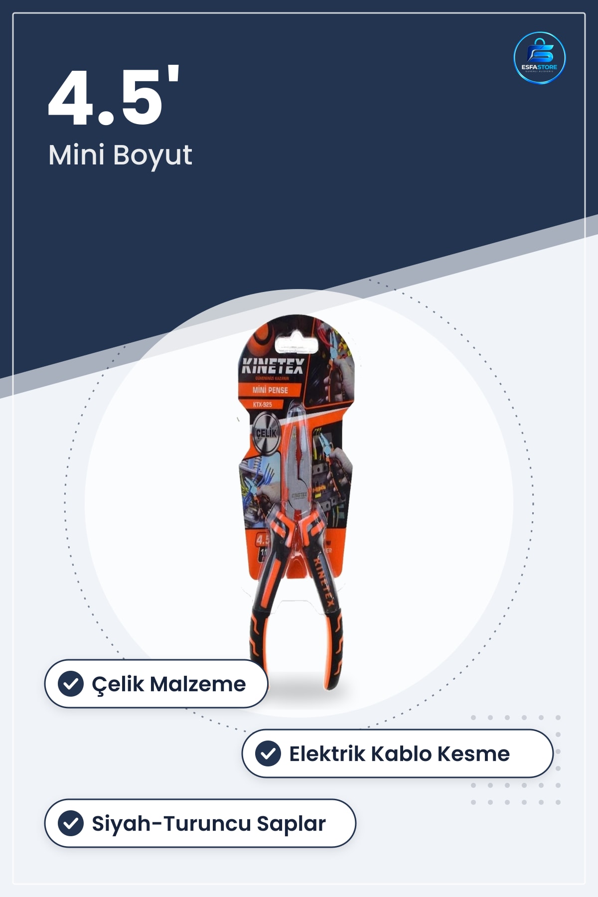 Mini Pense 4.5' Çelik Hırdavat Aleti Elektrik Kablo Kesme Tutma Ev Atölye Kullanımı İçin