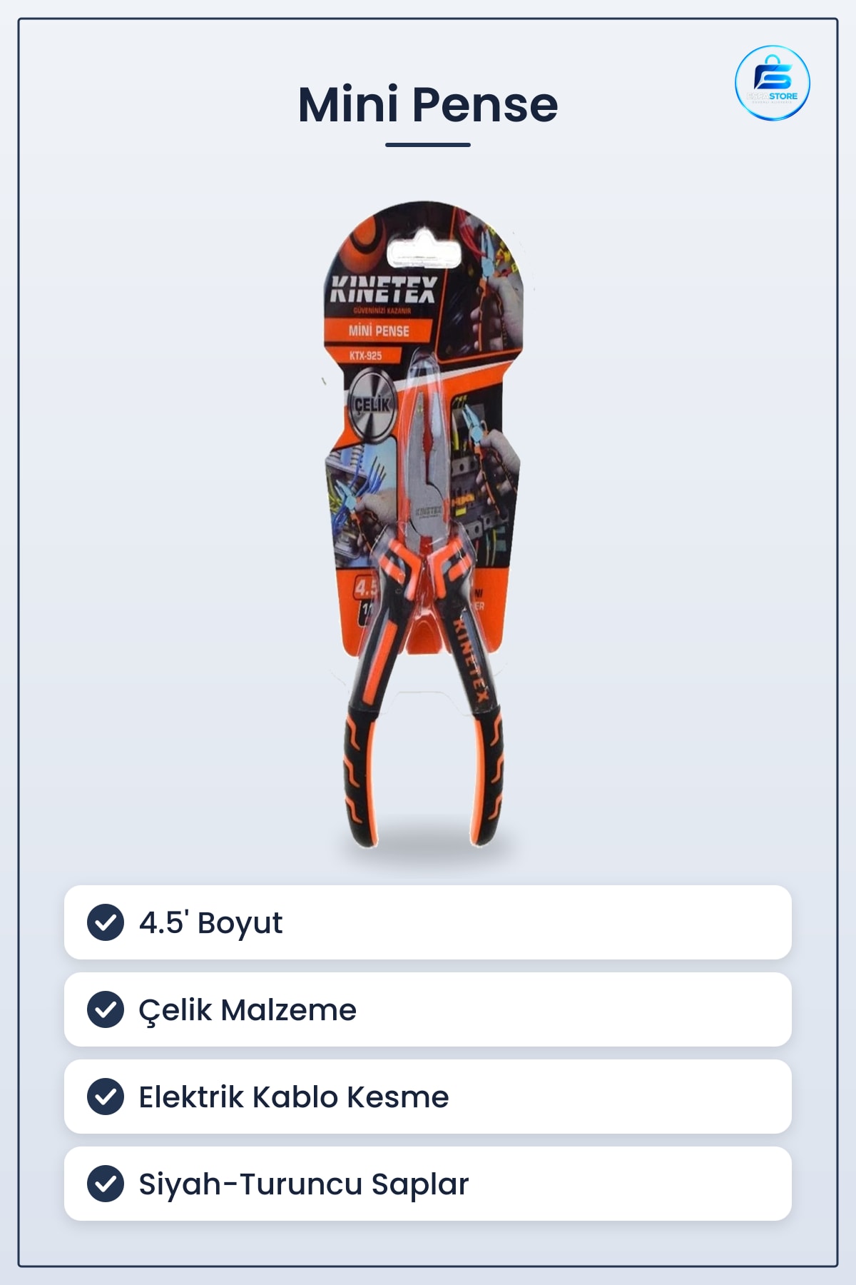 Mini Pense 4.5' Çelik Hırdavat Aleti Elektrik Kablo Kesme Tutma Ev Atölye Kullanımı İçin