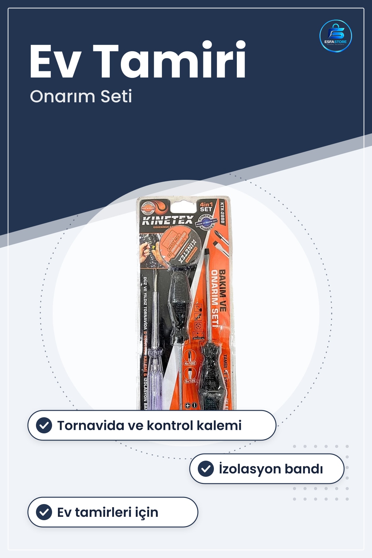 Bakım ve Onarım Seti Tornavida Kontrol Kalemi İzolasyon Bandı Ev Hırdavat Avadanlık Takımı