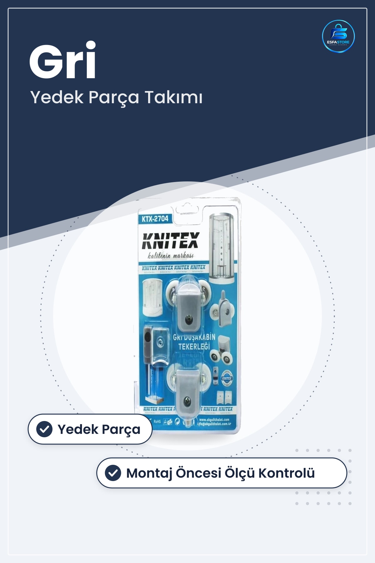 Gri Duş Kabini Tekerleği Duşakabin Aksesuarı Yedek Parça Takımı Banyo Montaj Öncesi Ölçü Kontrolü
