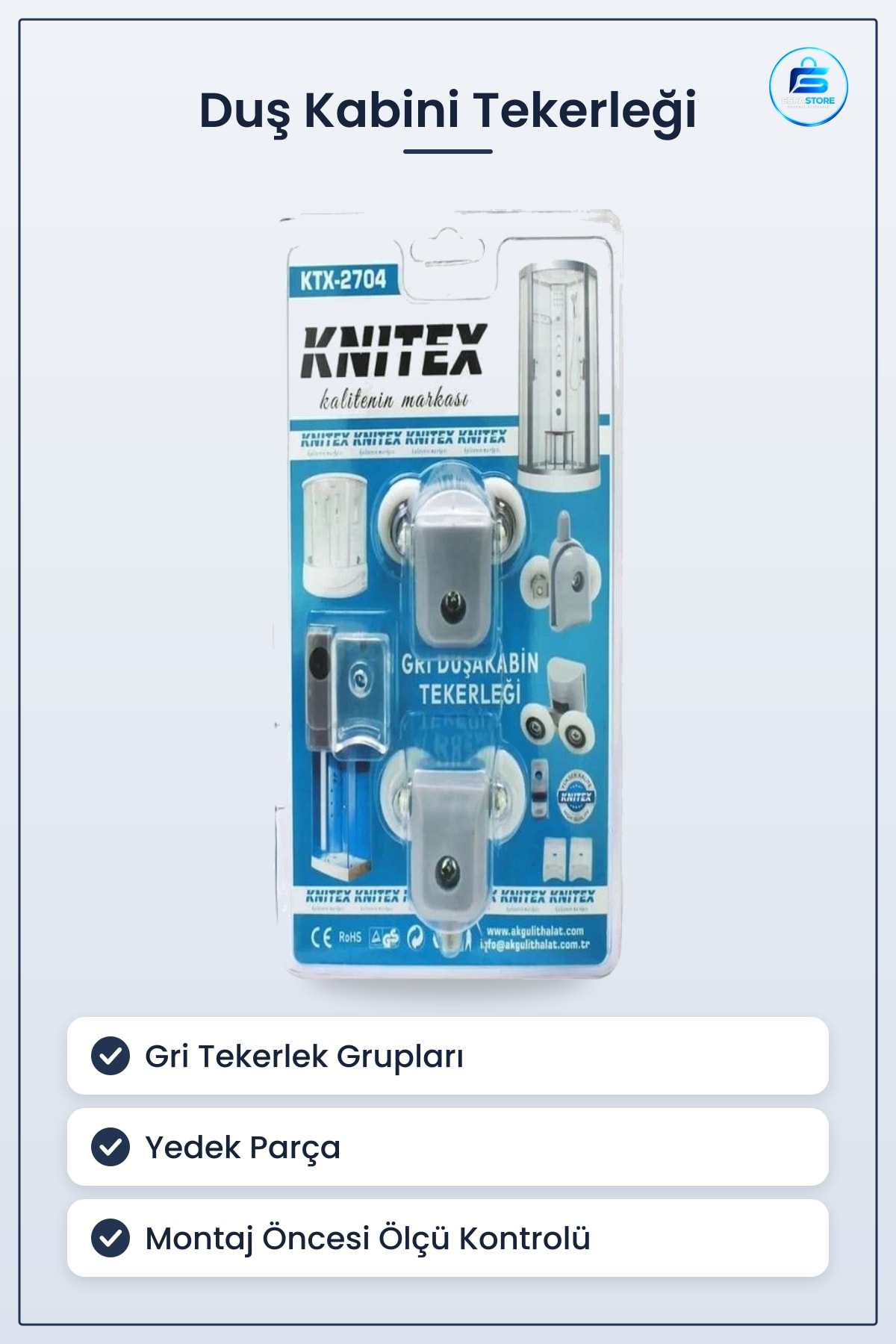 Gri Duş Kabini Tekerleği Duşakabin Aksesuarı Yedek Parça Takımı Banyo Montaj Öncesi Ölçü Kontrolü