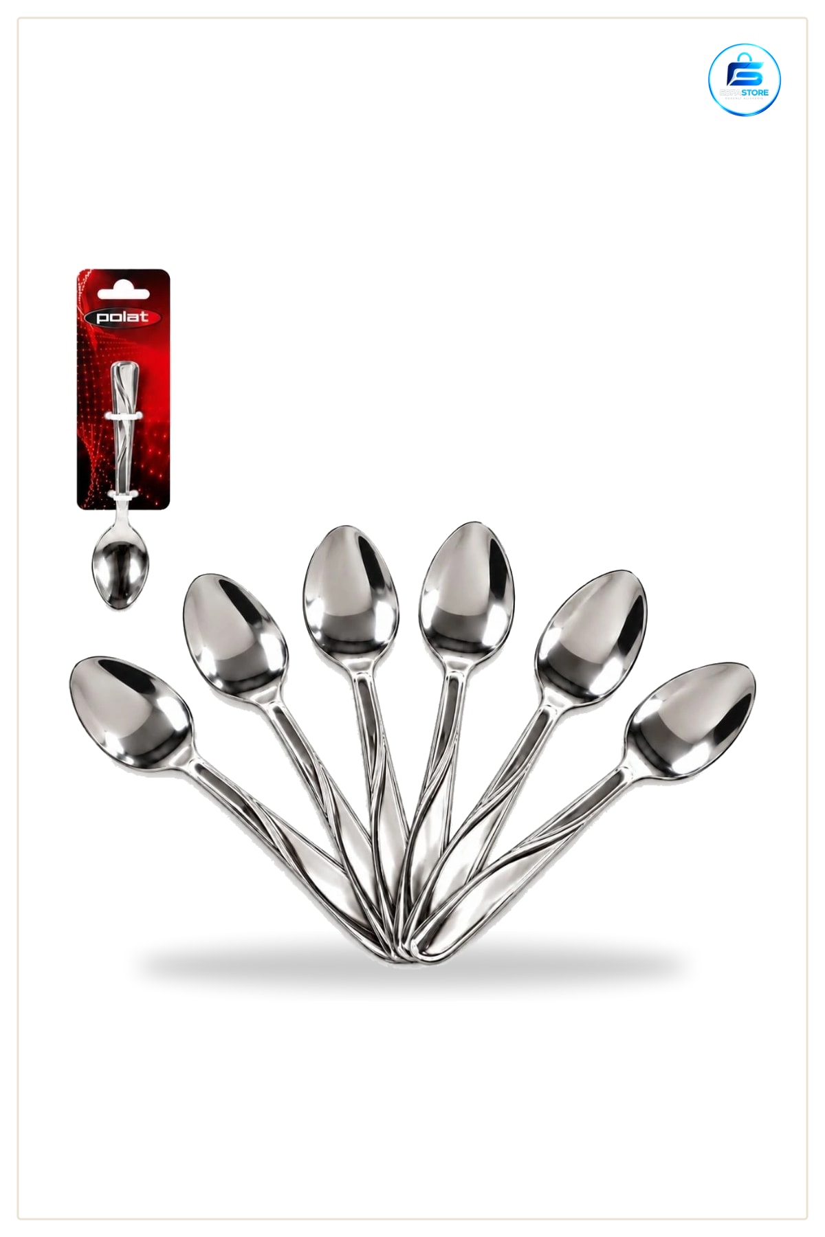 Çay Kaşığı 6 Parça Metal Sofra Seti Mutfak Çatal Bıçak Kaşık Takımı Gümüş Renk Kahvaltı