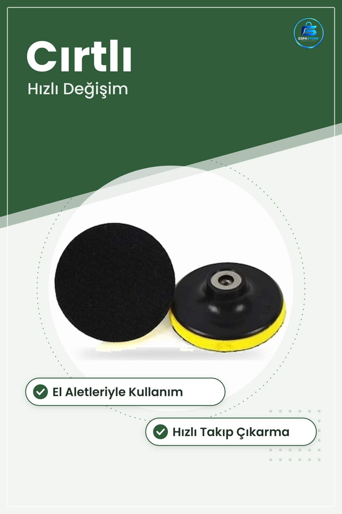 Cırtlı Disk Zımpara Ucu Taban Pedi Pratik Takıp Çıkarma El Aletleri İçin Uygun Taşıyıcı