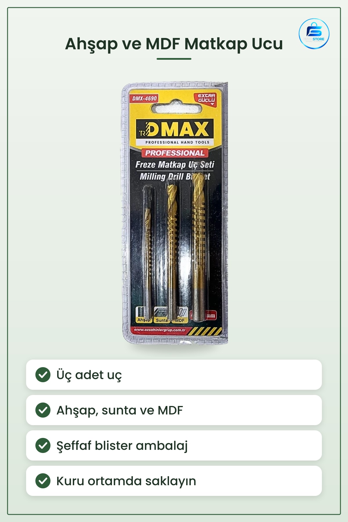 Matkap Ucu Seti Ahşap Sunta MDF İçin Freze Uç Ev ve Atölye Delme Hobi Çalışmaları